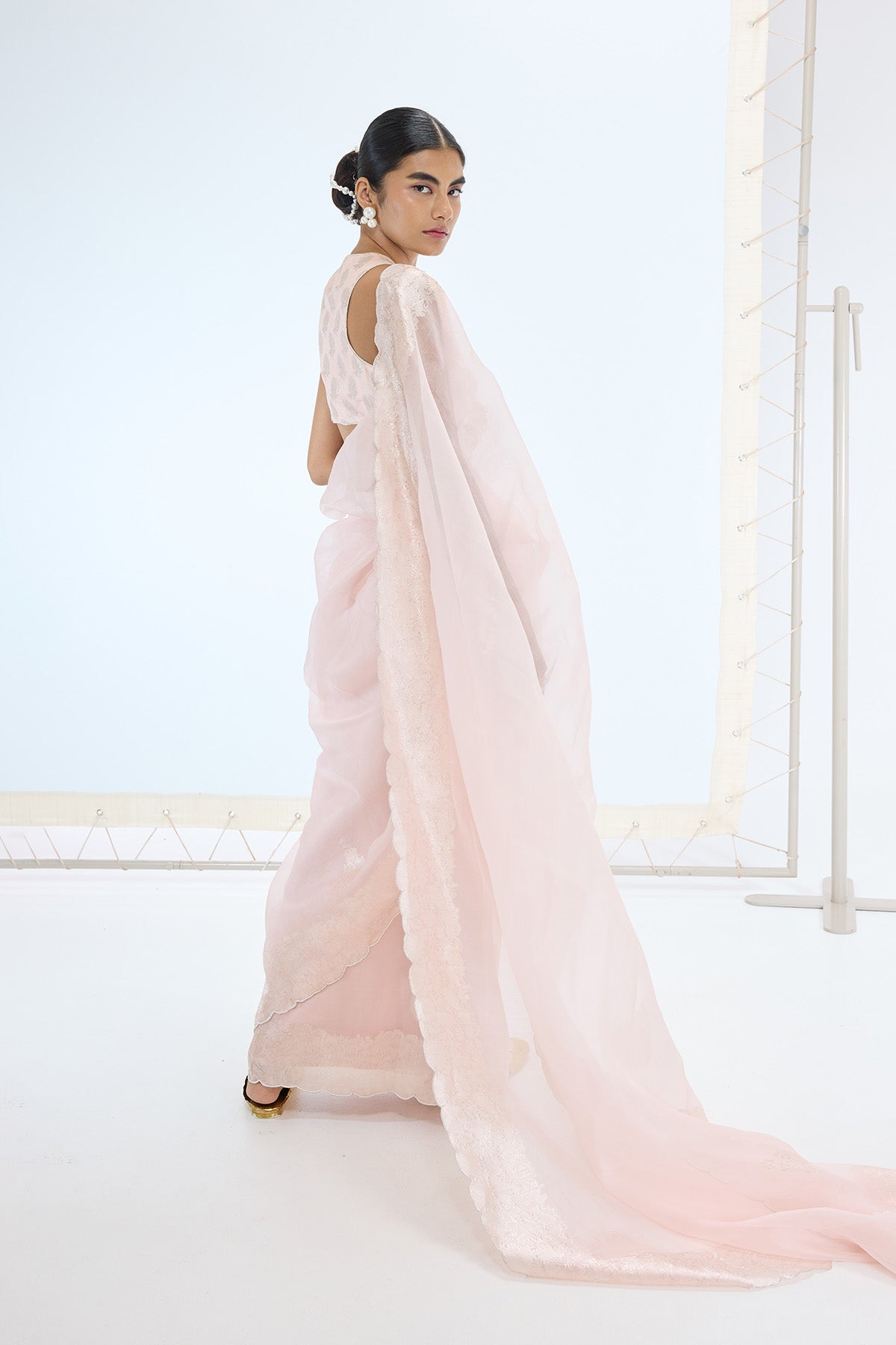 The Ella Saree in Peach