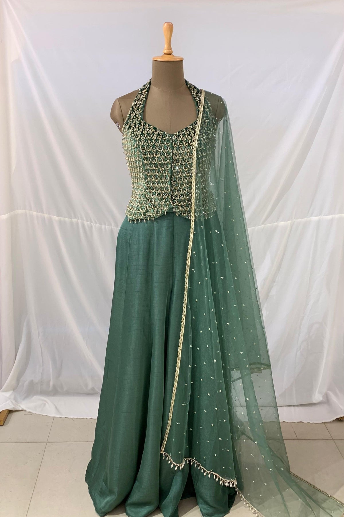 Green Jaal Pant Set - Ready to Ship