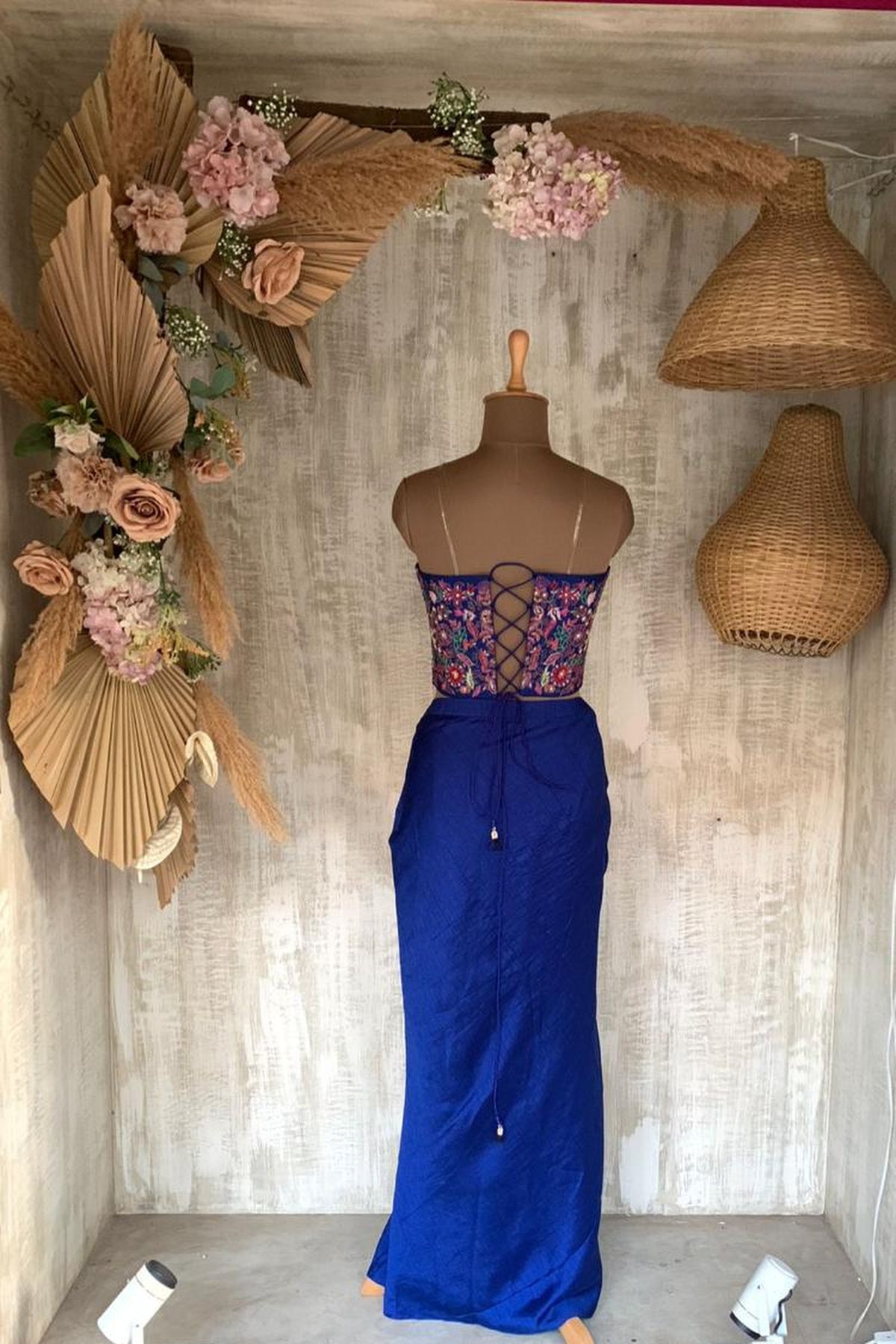 Blue Ebony Predrape Skirt - Ready To Ship
