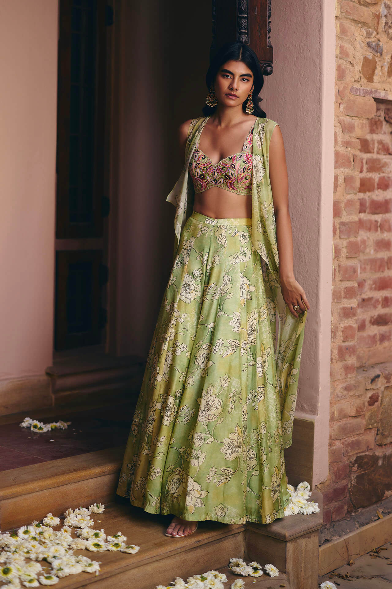 Blossom Cape Sharara Set