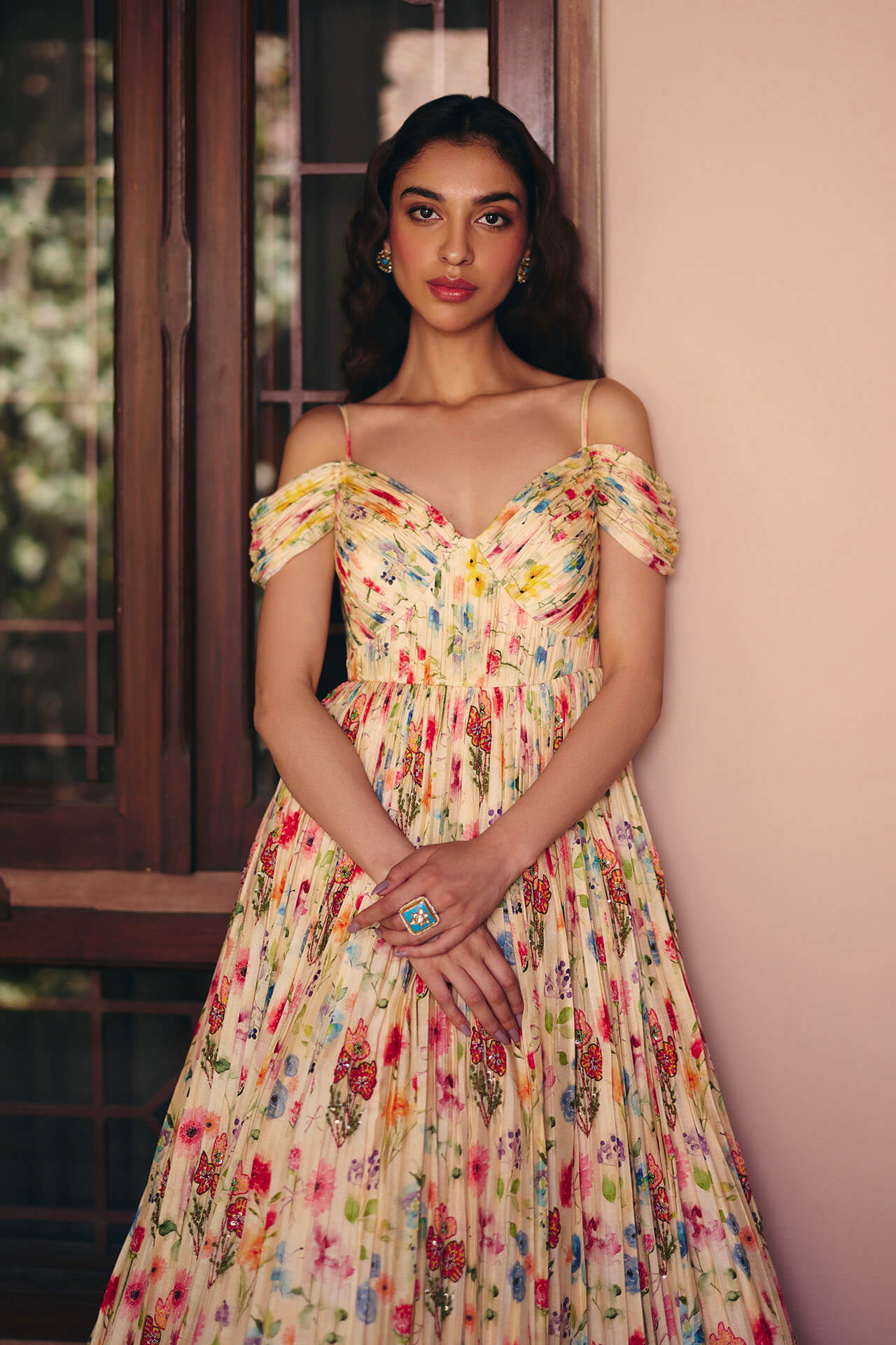 Off Shoulder Floral Gown