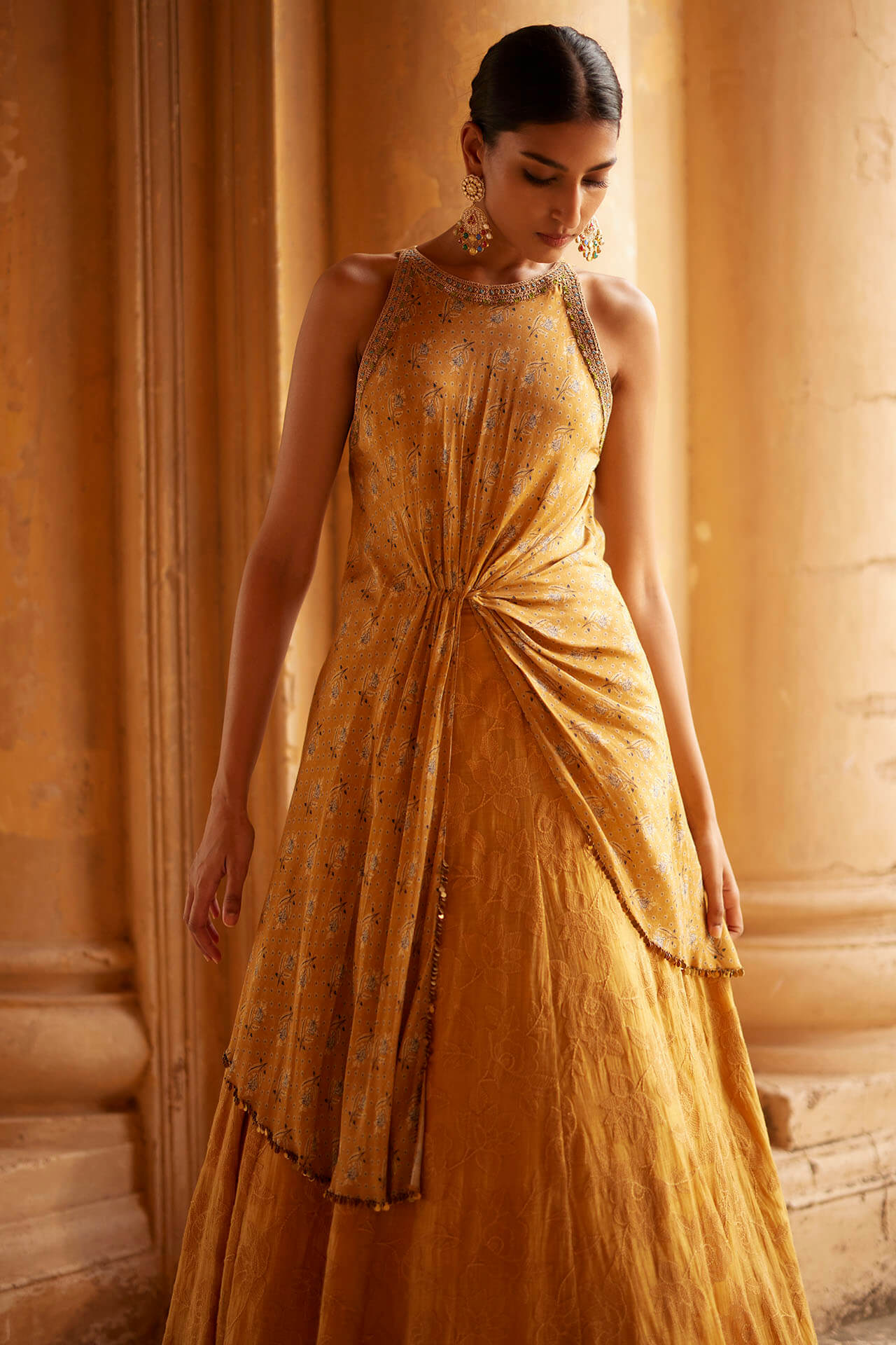 Draped Top – Lehenga Set