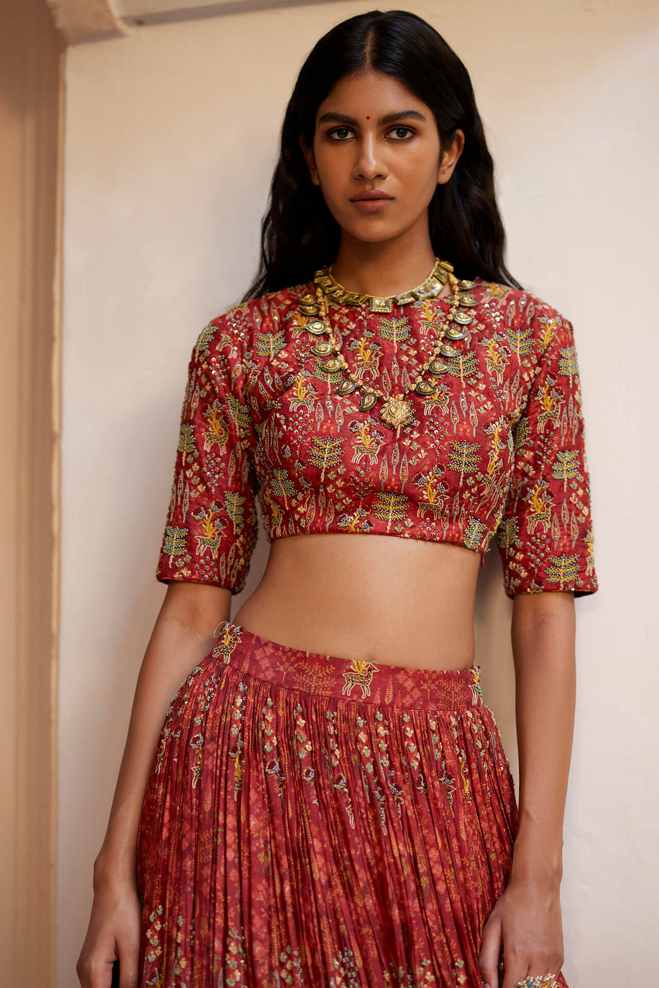 Sukoon Coord Lehenga With Bandhani Dupatta.