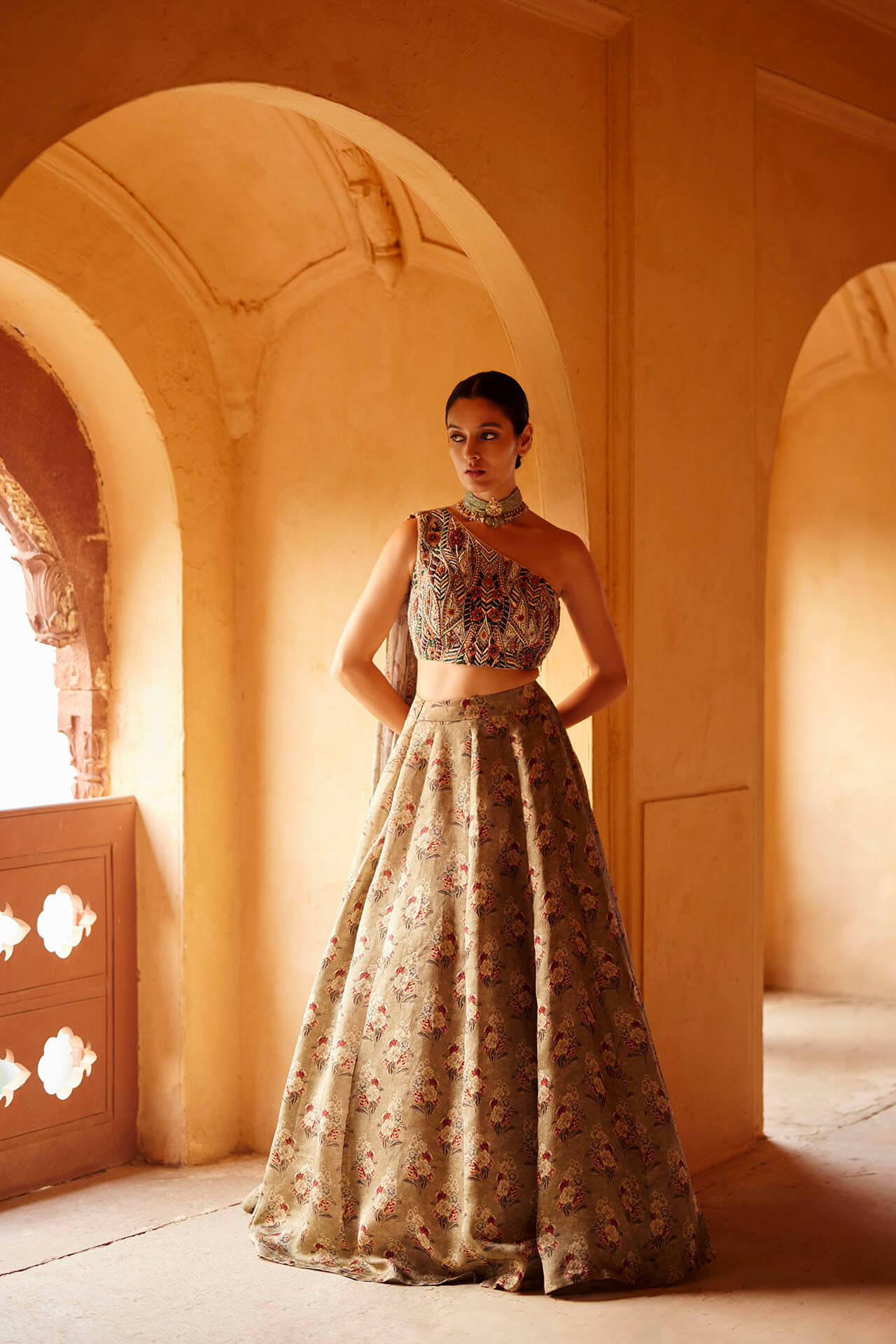 Deva One Shoulder Lehenga Set