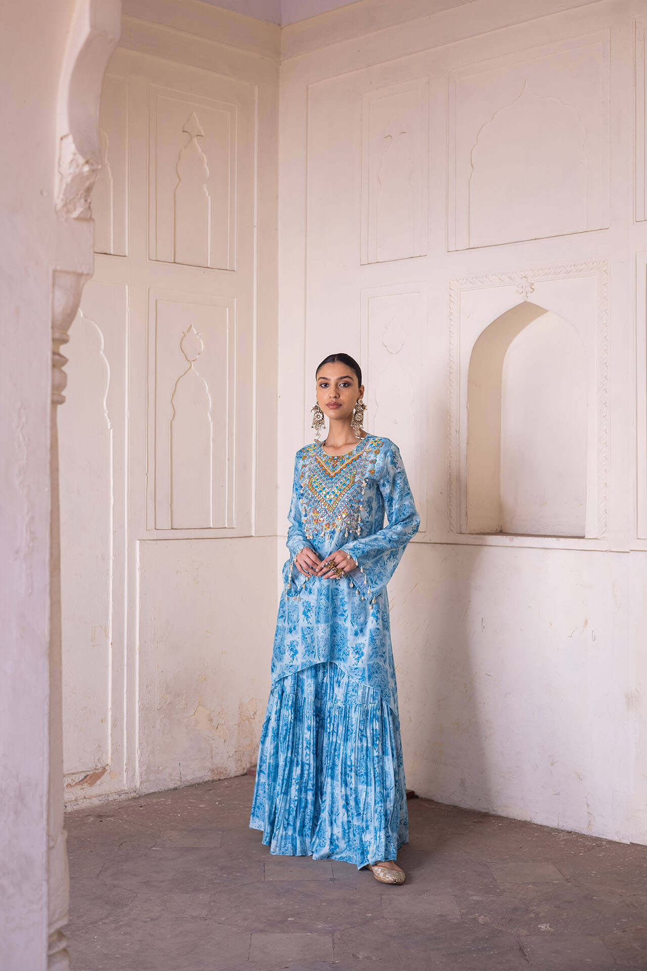 Blue Water Lily Kurta Set