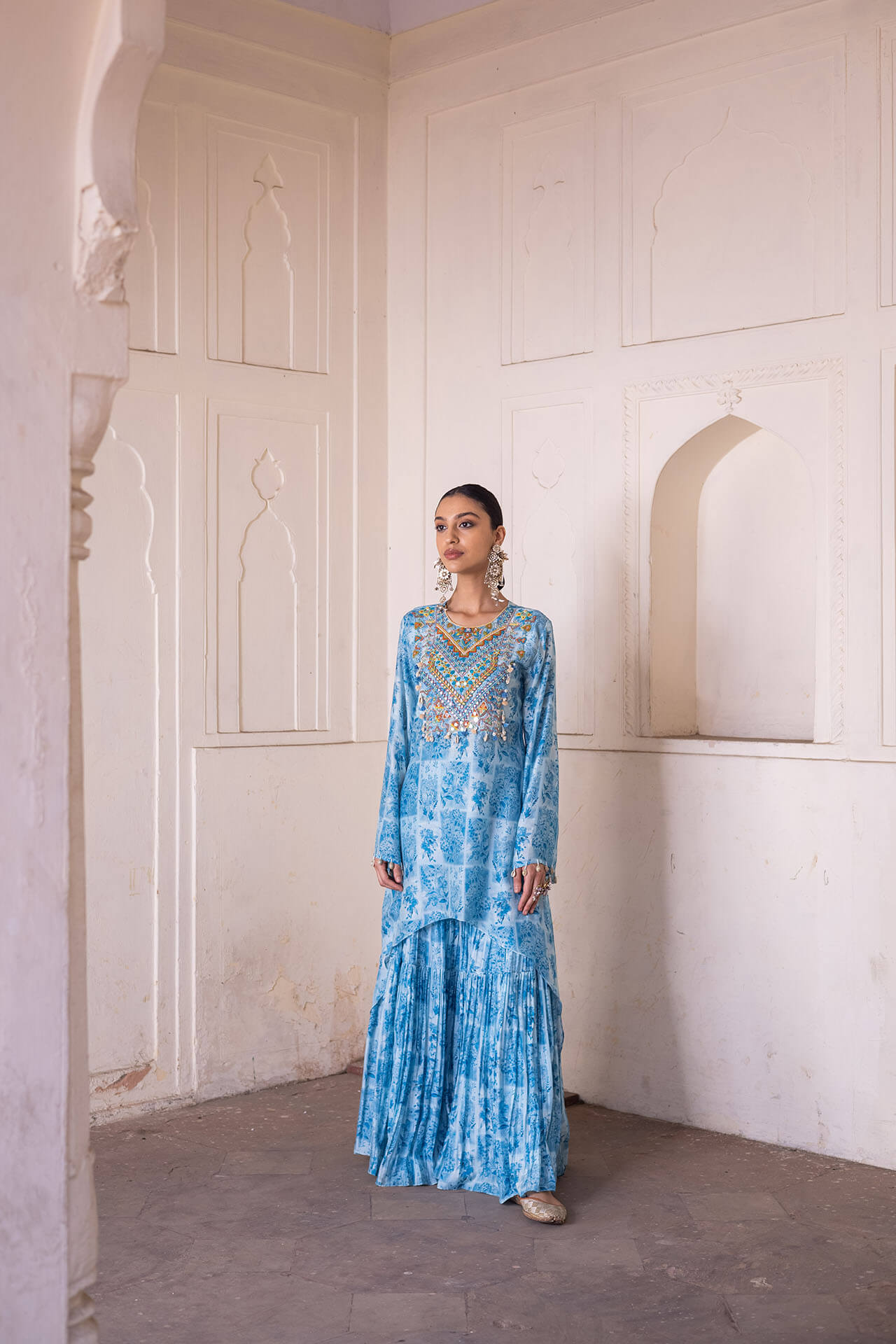 Blue Water Lily Kurta Set