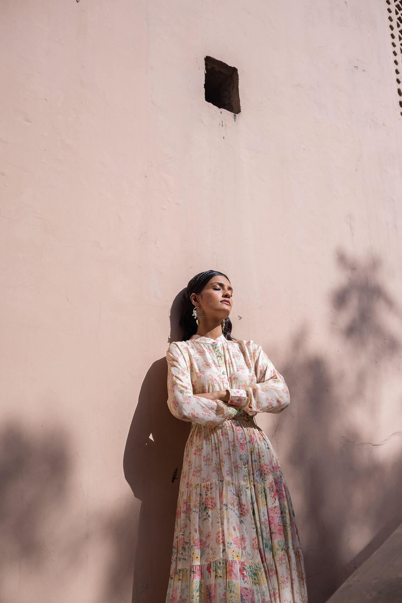 Off White Floral Maxi Dress