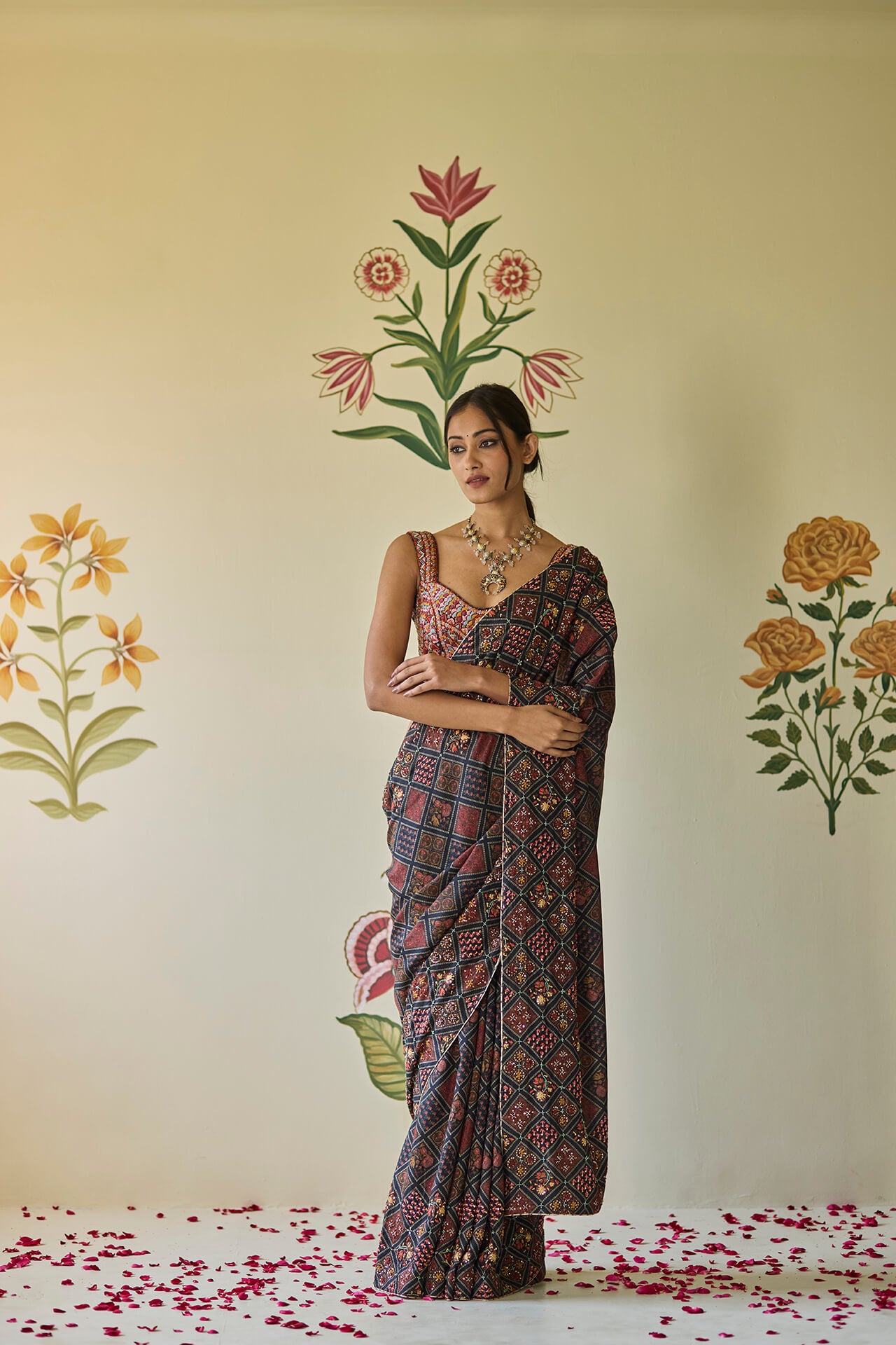 Black Beadwork Saree