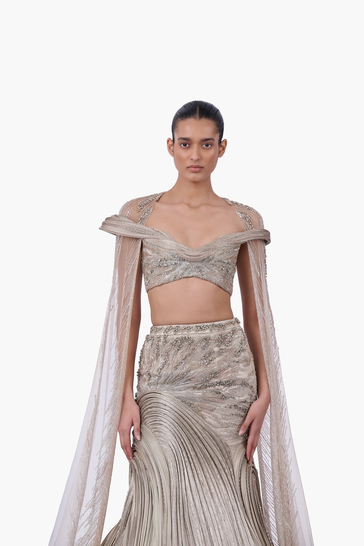 The Brocade Lehenga Set with Cape