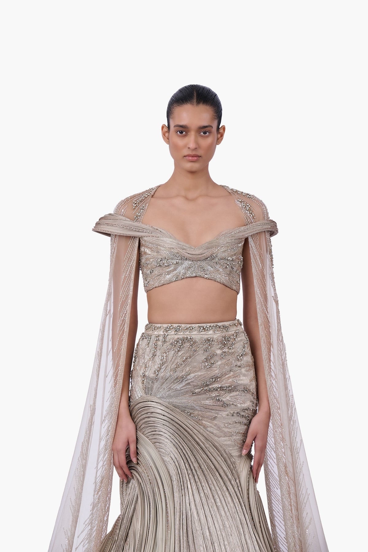 The Brocade Lehenga Set with Cape