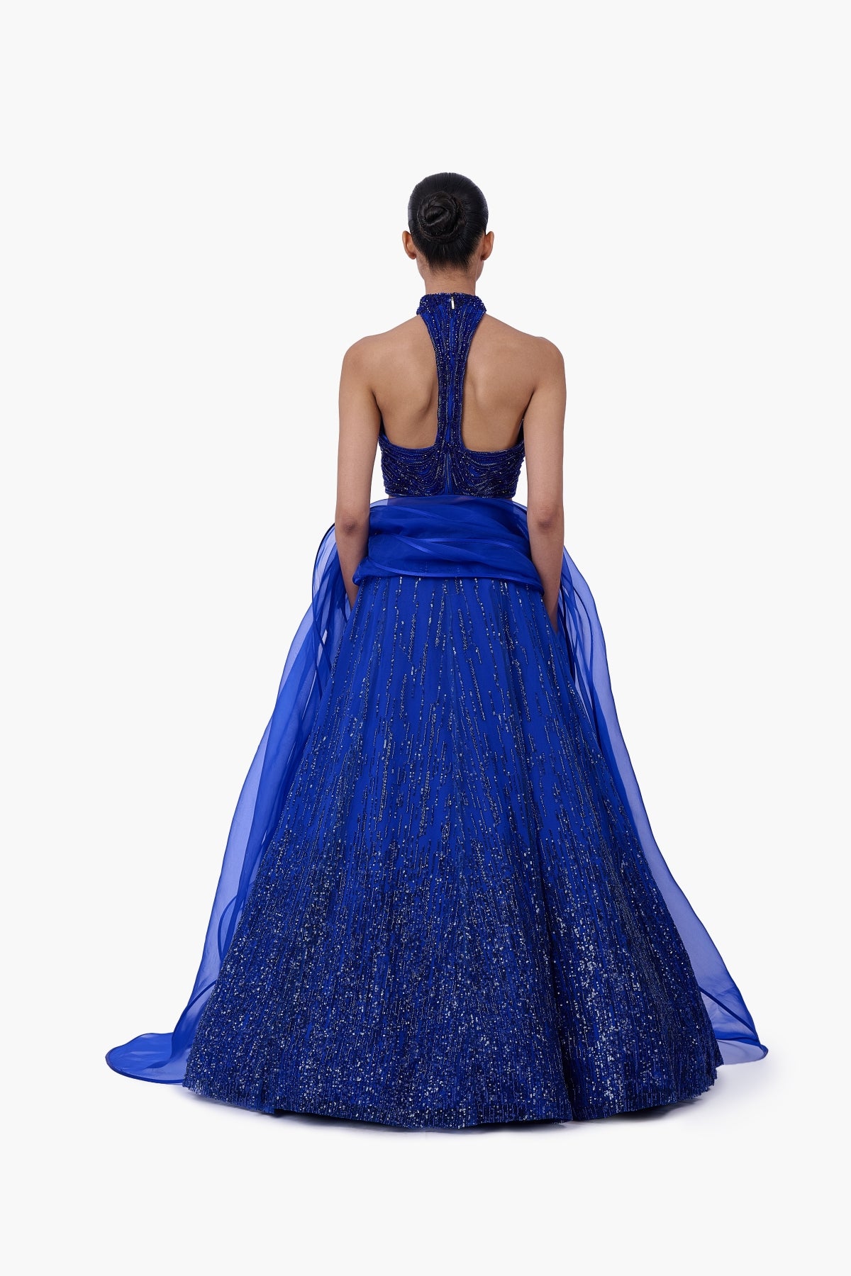 The Draped Panel Halter Lehenga