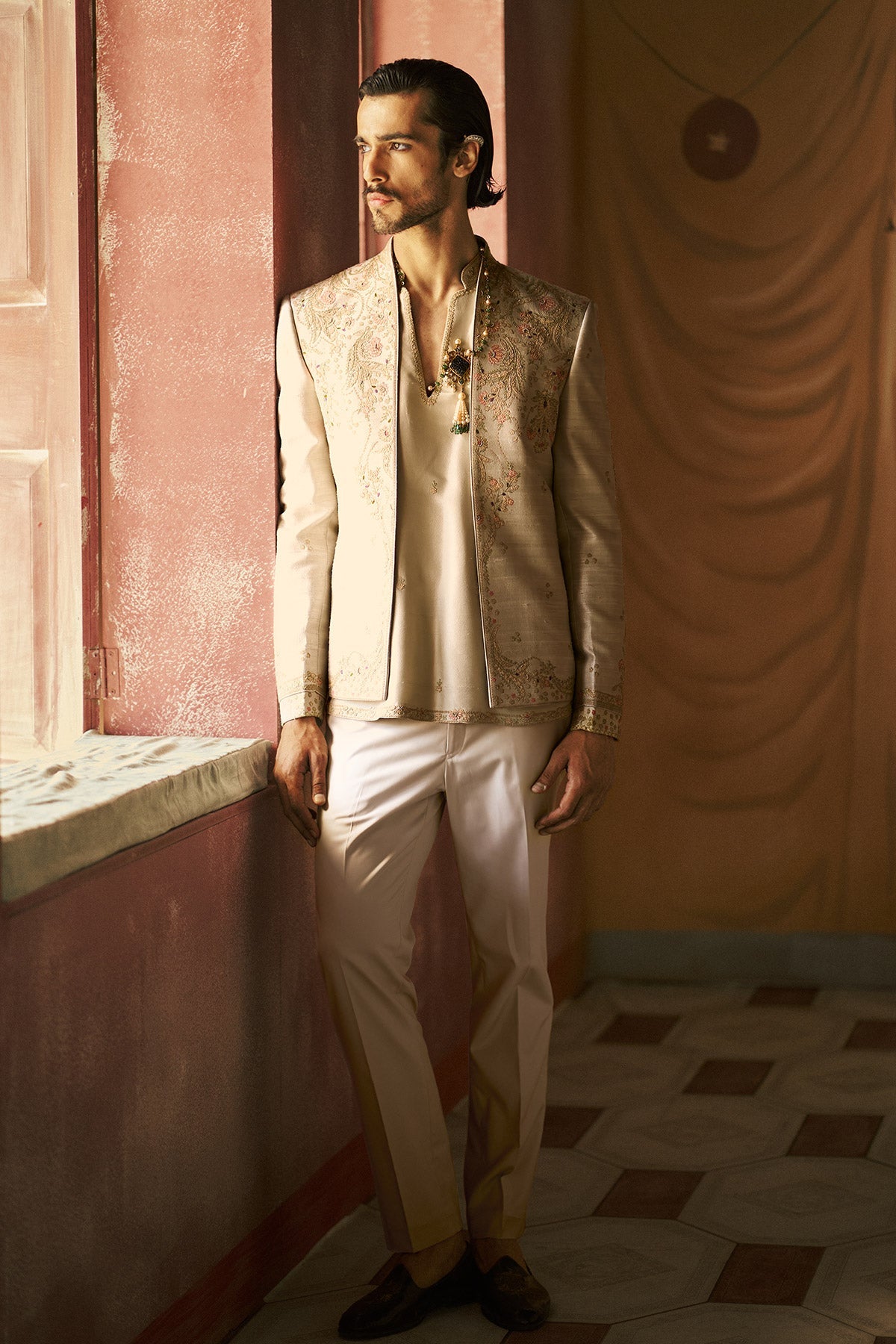 Virdan Short Open Jacket, Kurta & Pant Set