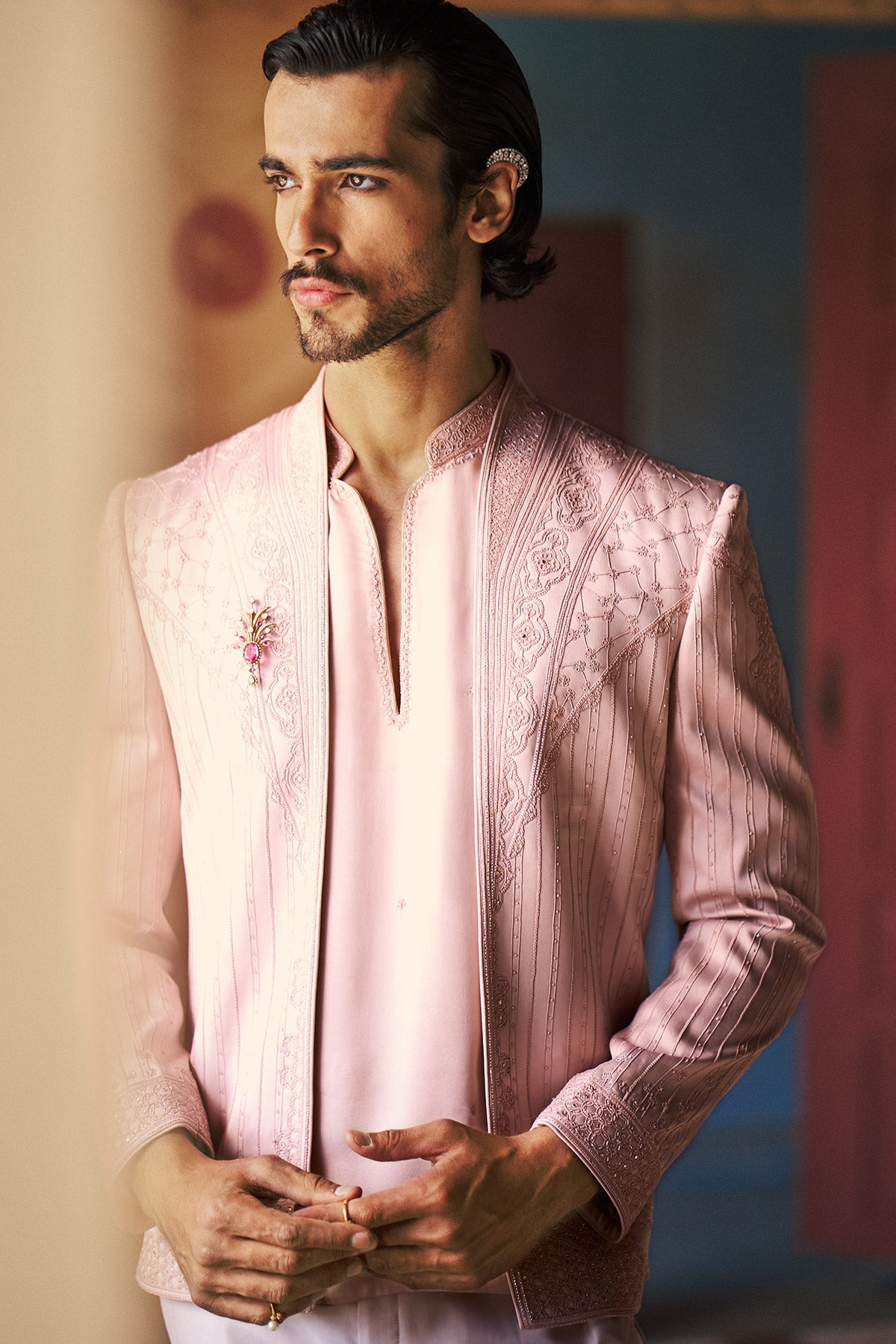 Zylin Short Open Jacket, Kurta & Pant Set