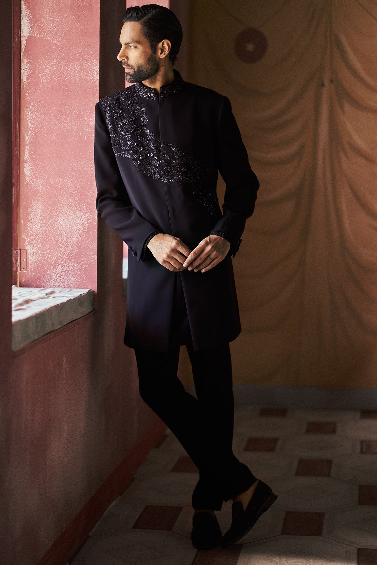 Onyxe Achkan With Pant & Kurta Set