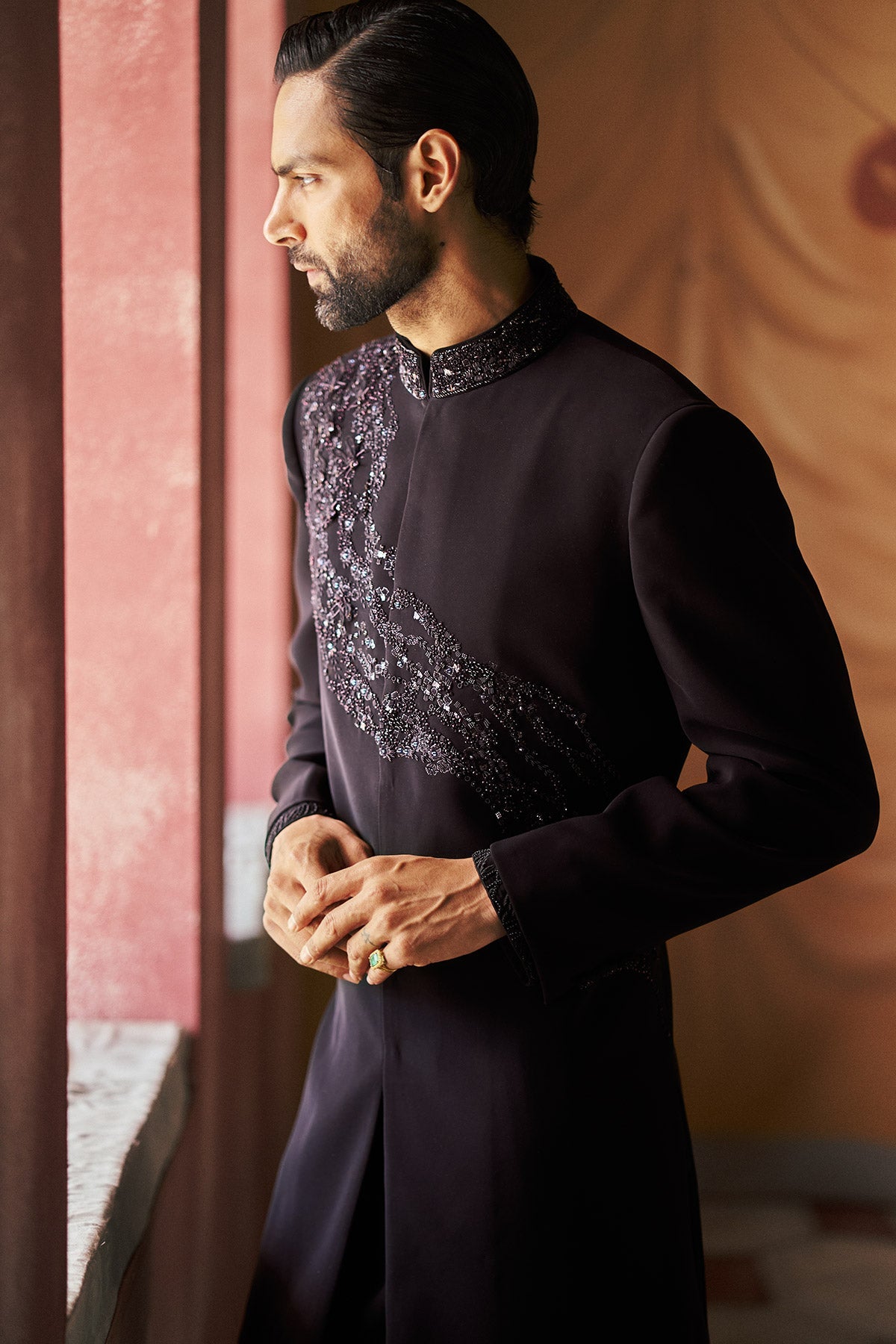 Onyxe Achkan With Pant & Kurta Set