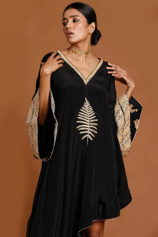 Black Embroidered Kaftan