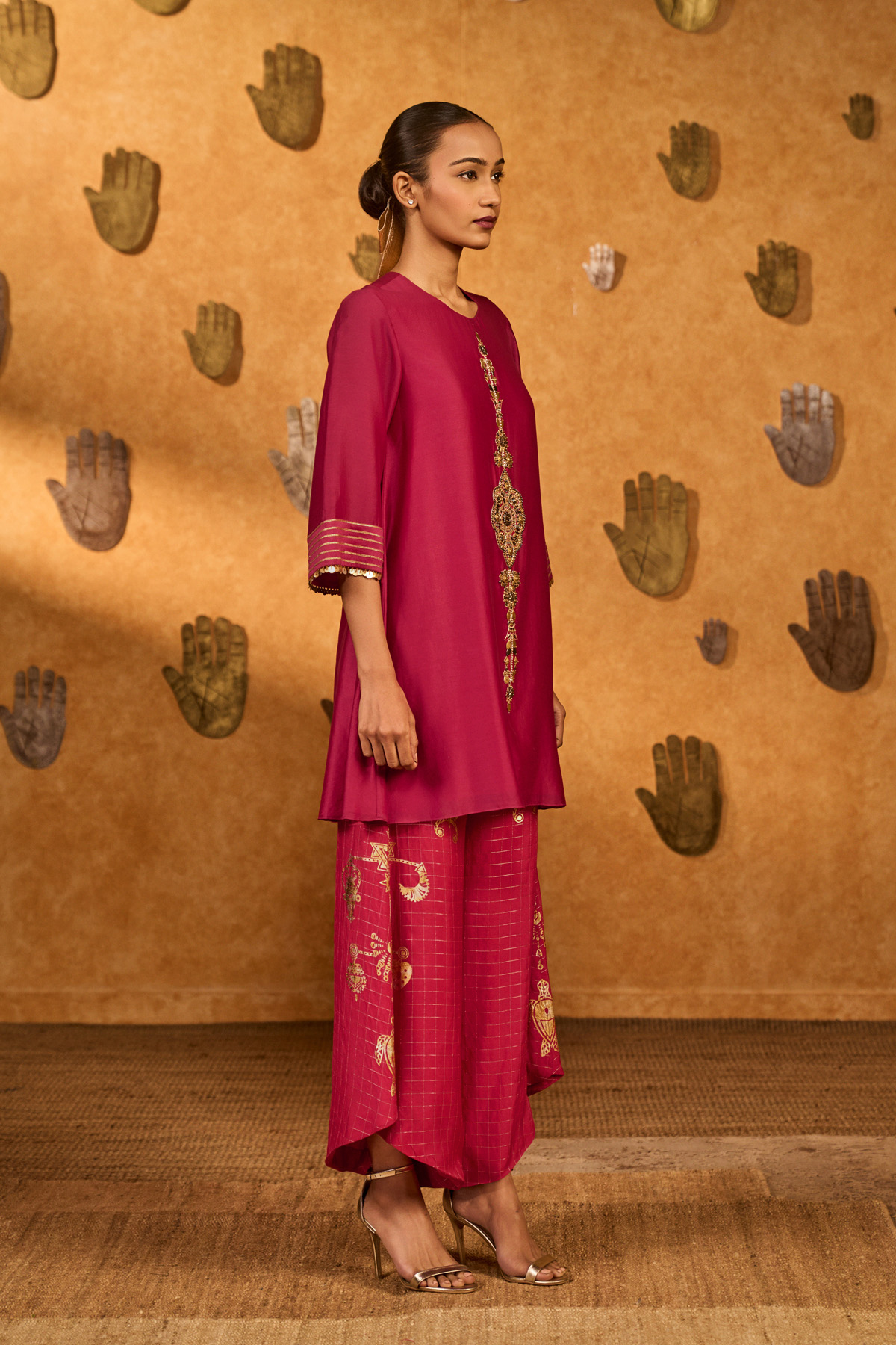 Raspberry Winddrop Kurta Set