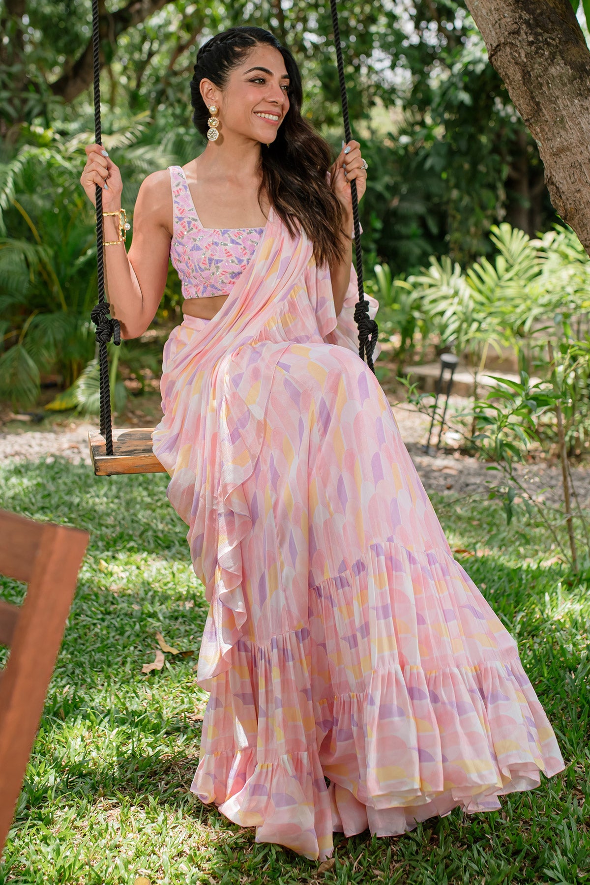 ALAINA GEORGETTE RUFFLE SAREE