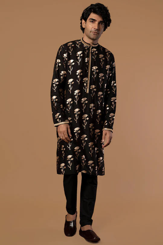 Black Periwinkle Kurta With Pants