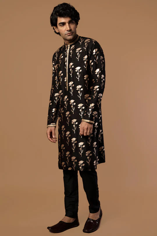 Black Periwinkle Kurta With Pants