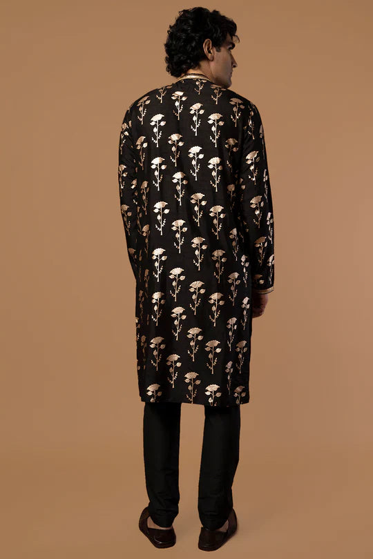 Black Periwinkle Kurta With Pants