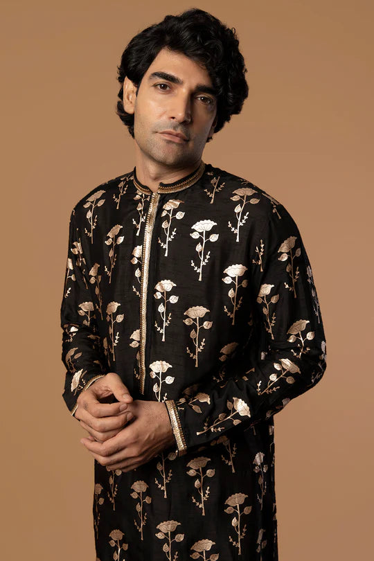 Black Periwinkle Kurta With Pants