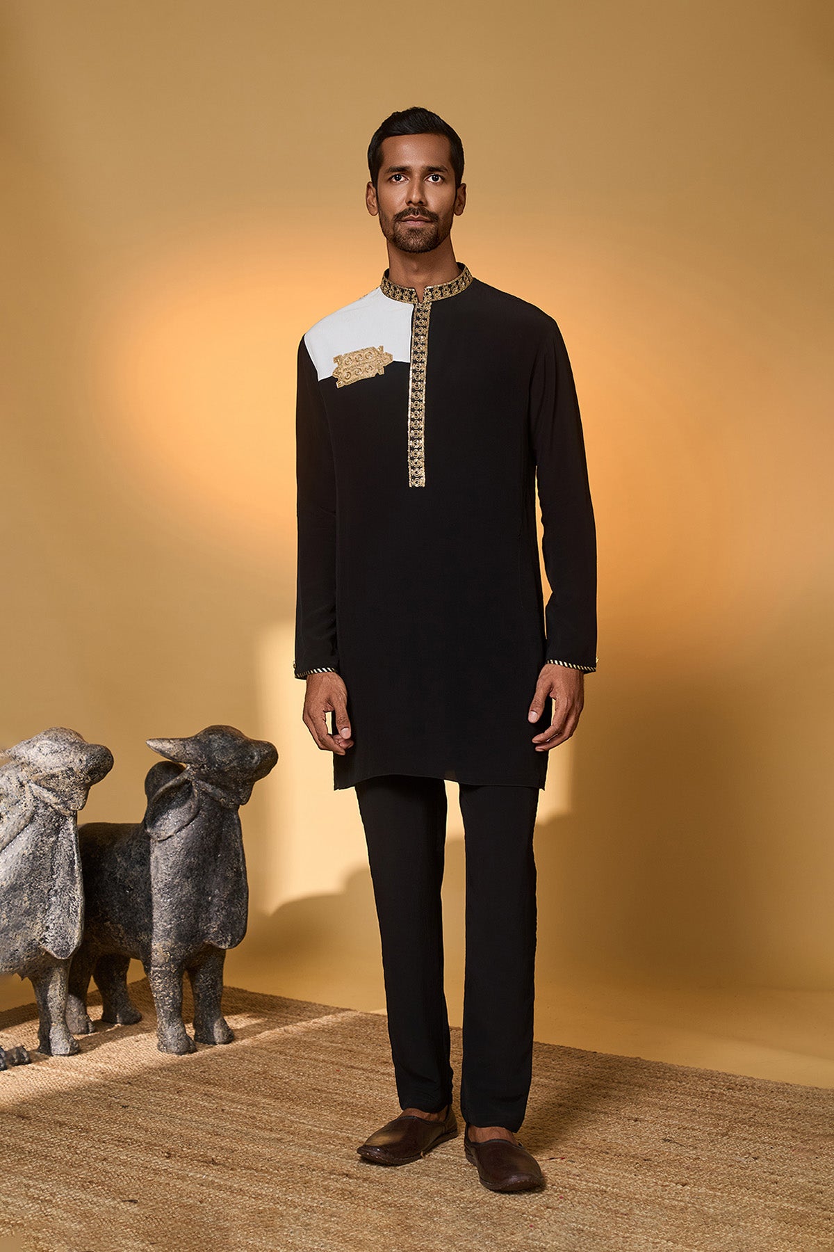 Black & White Turtle Tale Kurta Set