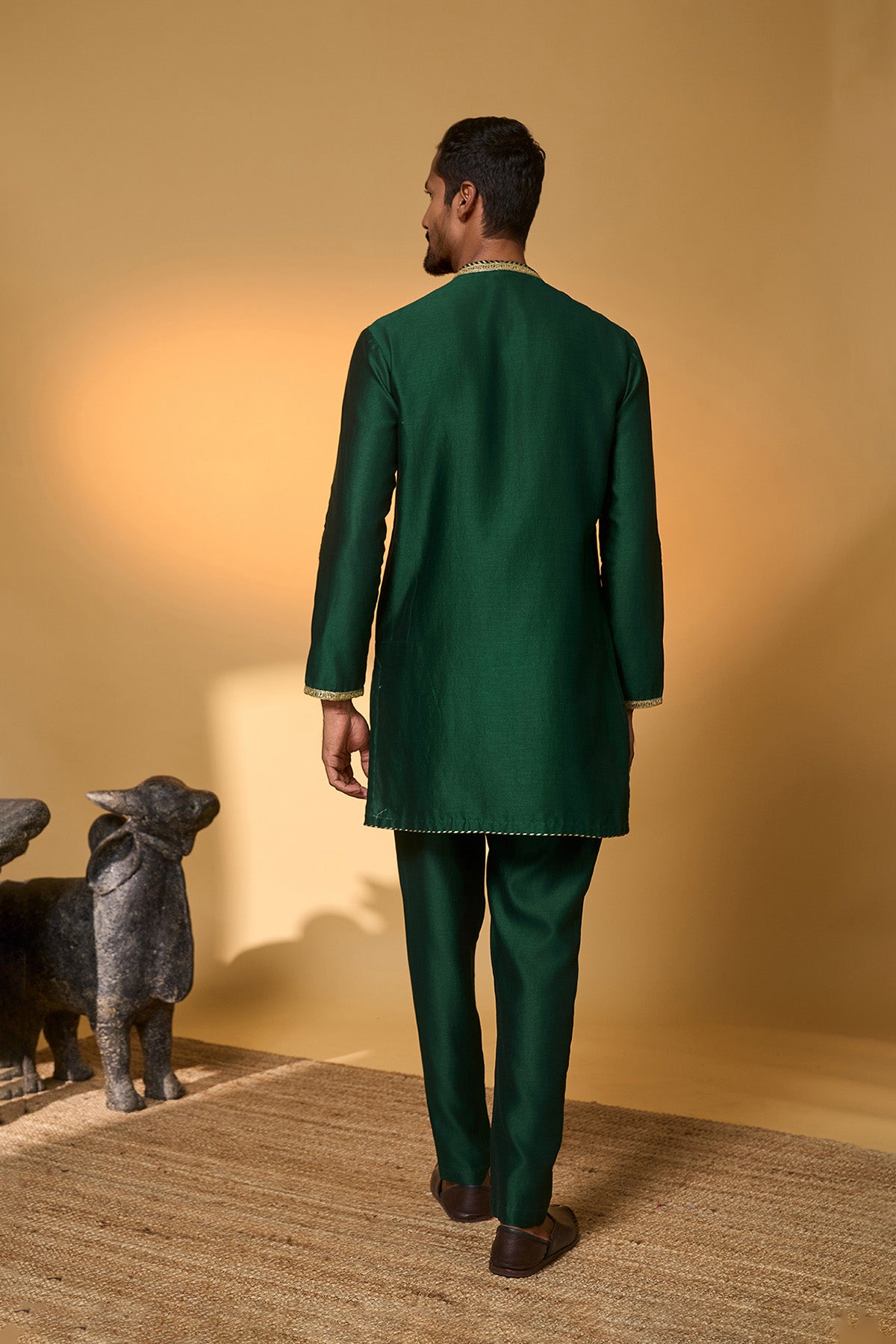 Green Tropical Nandi Kurta Set