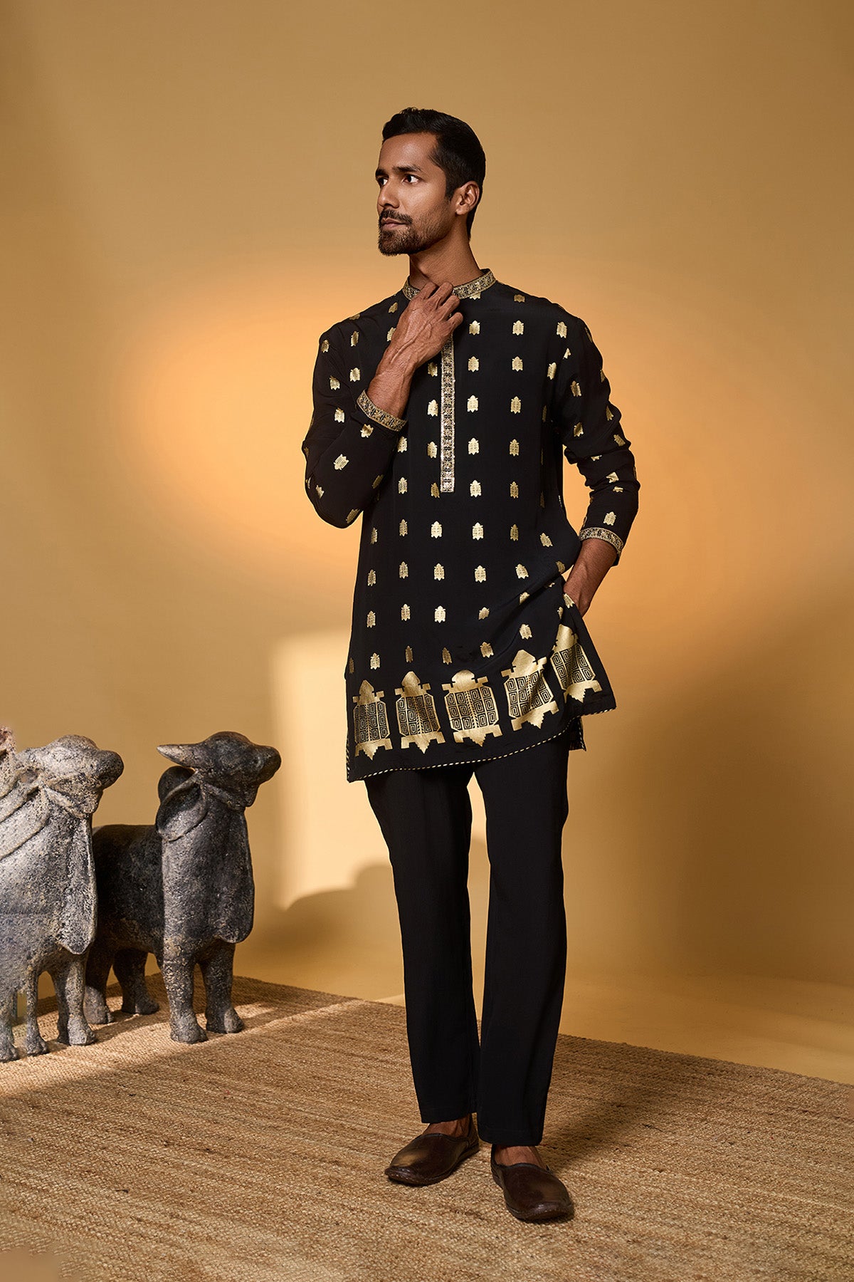 Black Turtle Tale Kurta Set