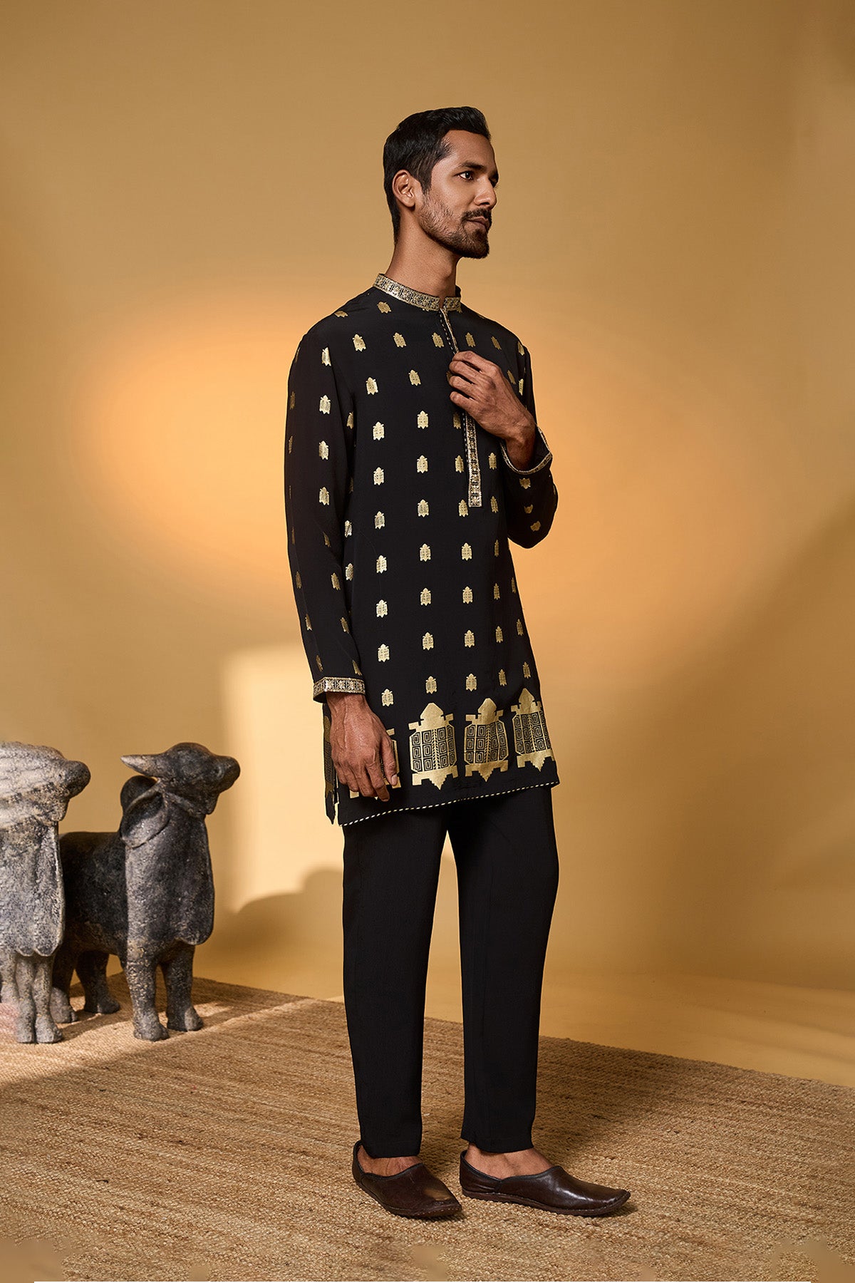 Black Turtle Tale Kurta Set