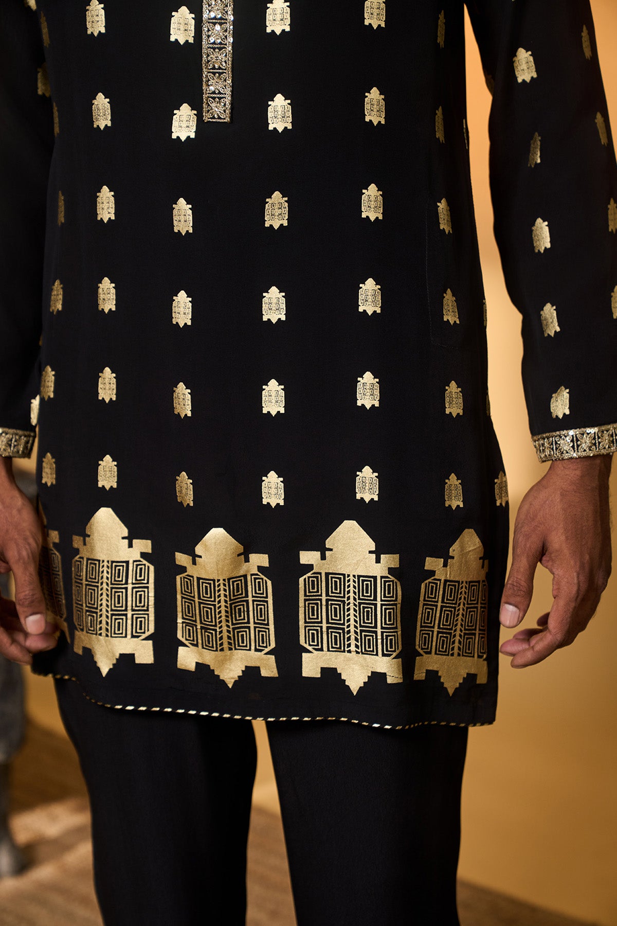 Black Turtle Tale Kurta Set