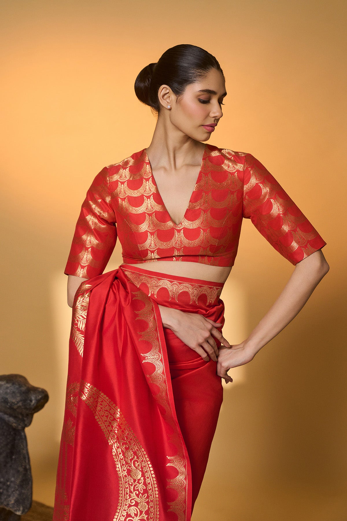Crimson Tijila Saree