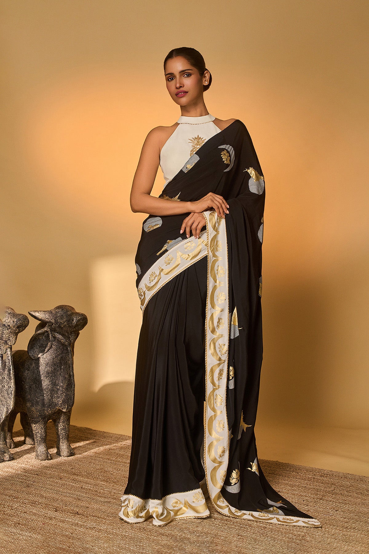 Black & White Polka All Charms Saree