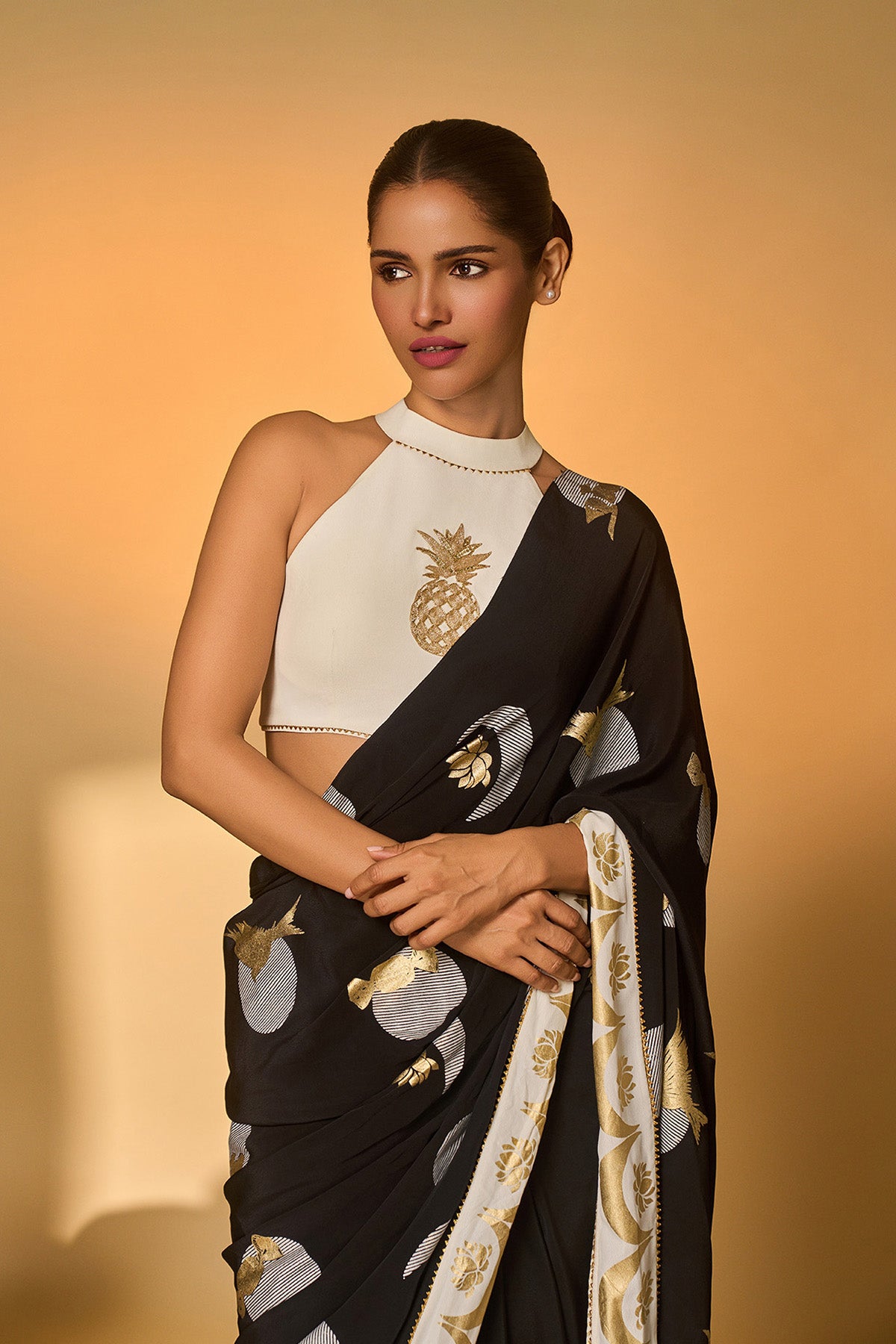 Black & White Polka All Charms Saree
