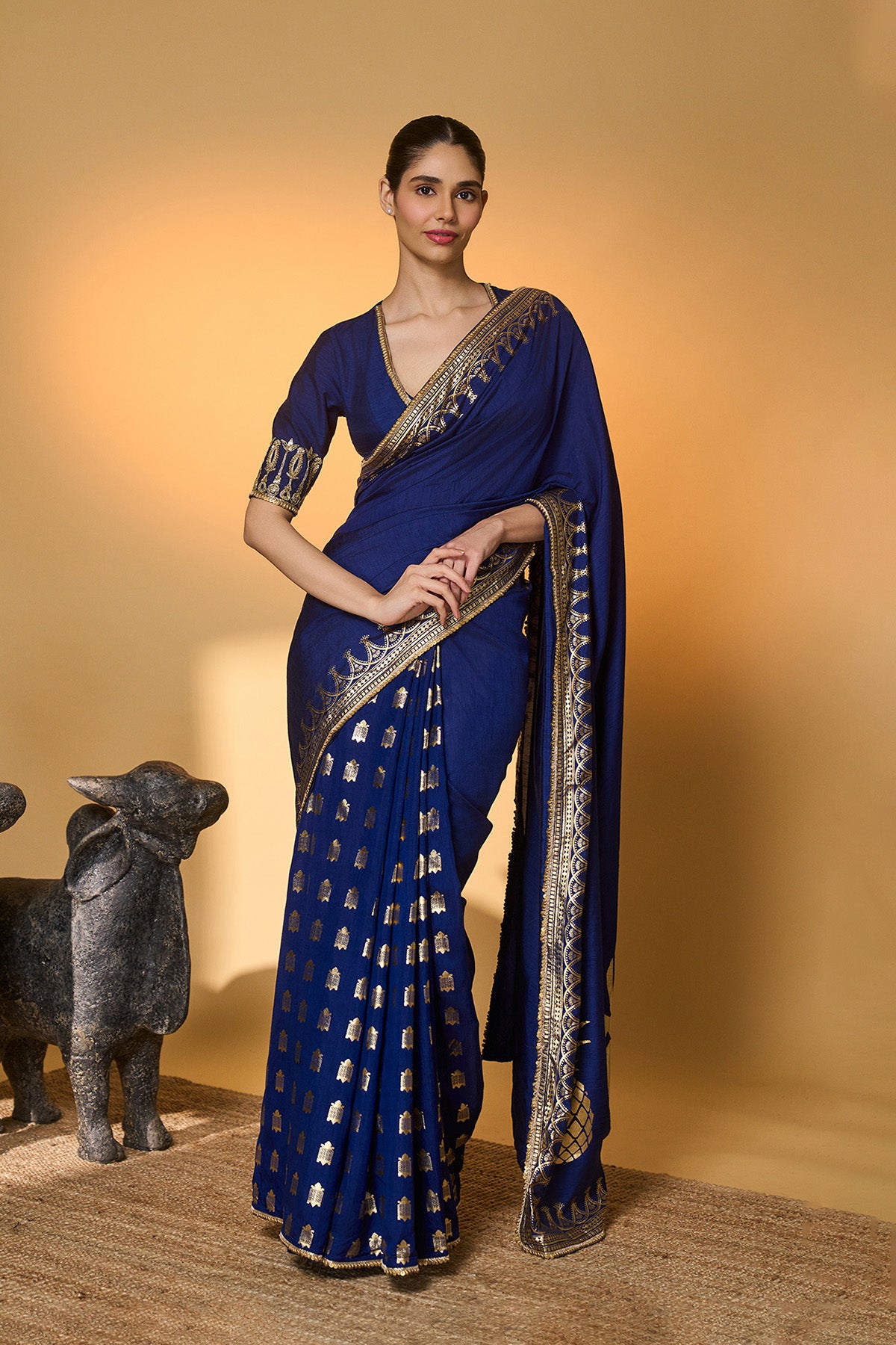 Navy Blue Amber Arches Saree