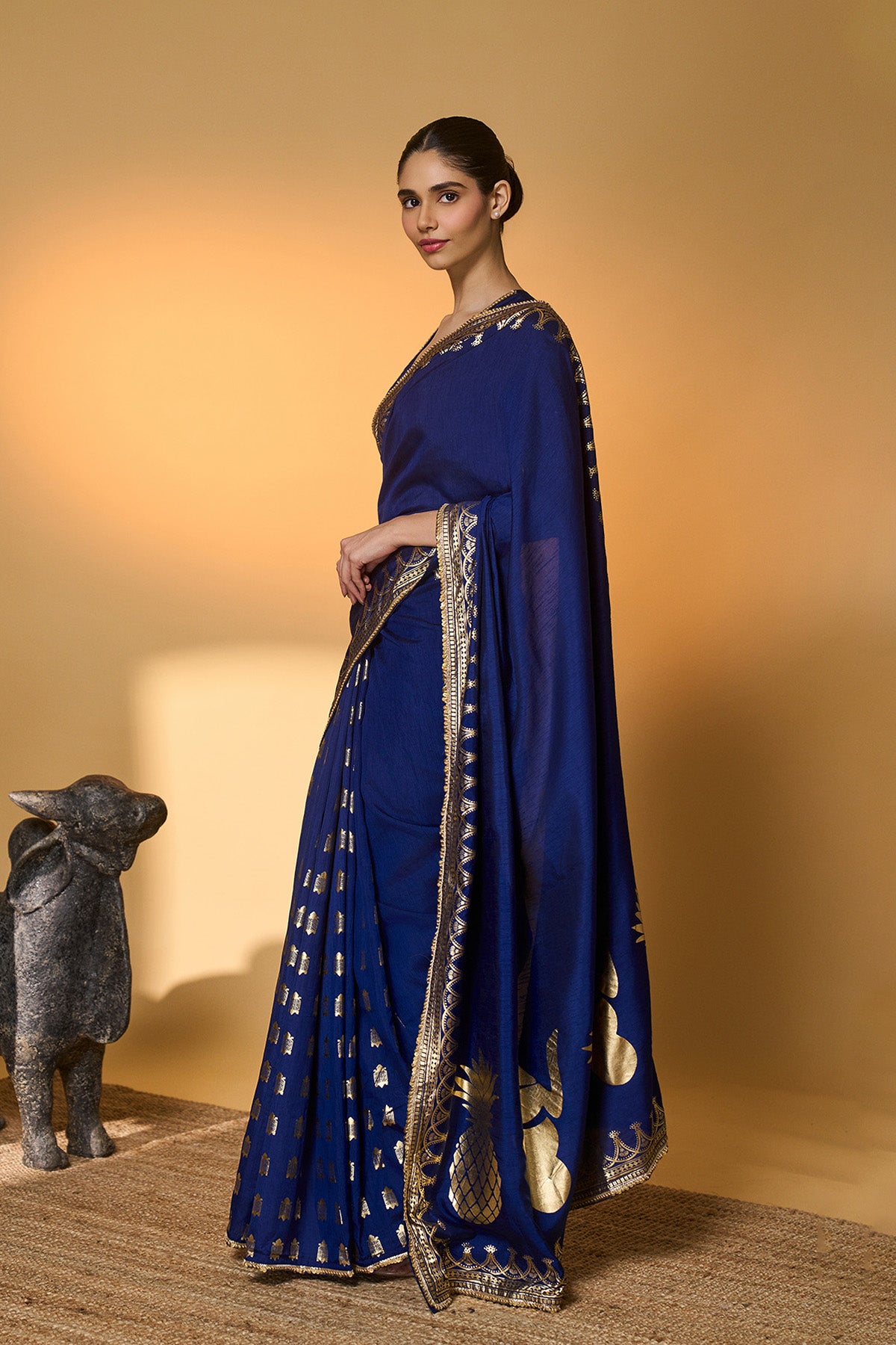 Navy Blue Amber Arches Saree