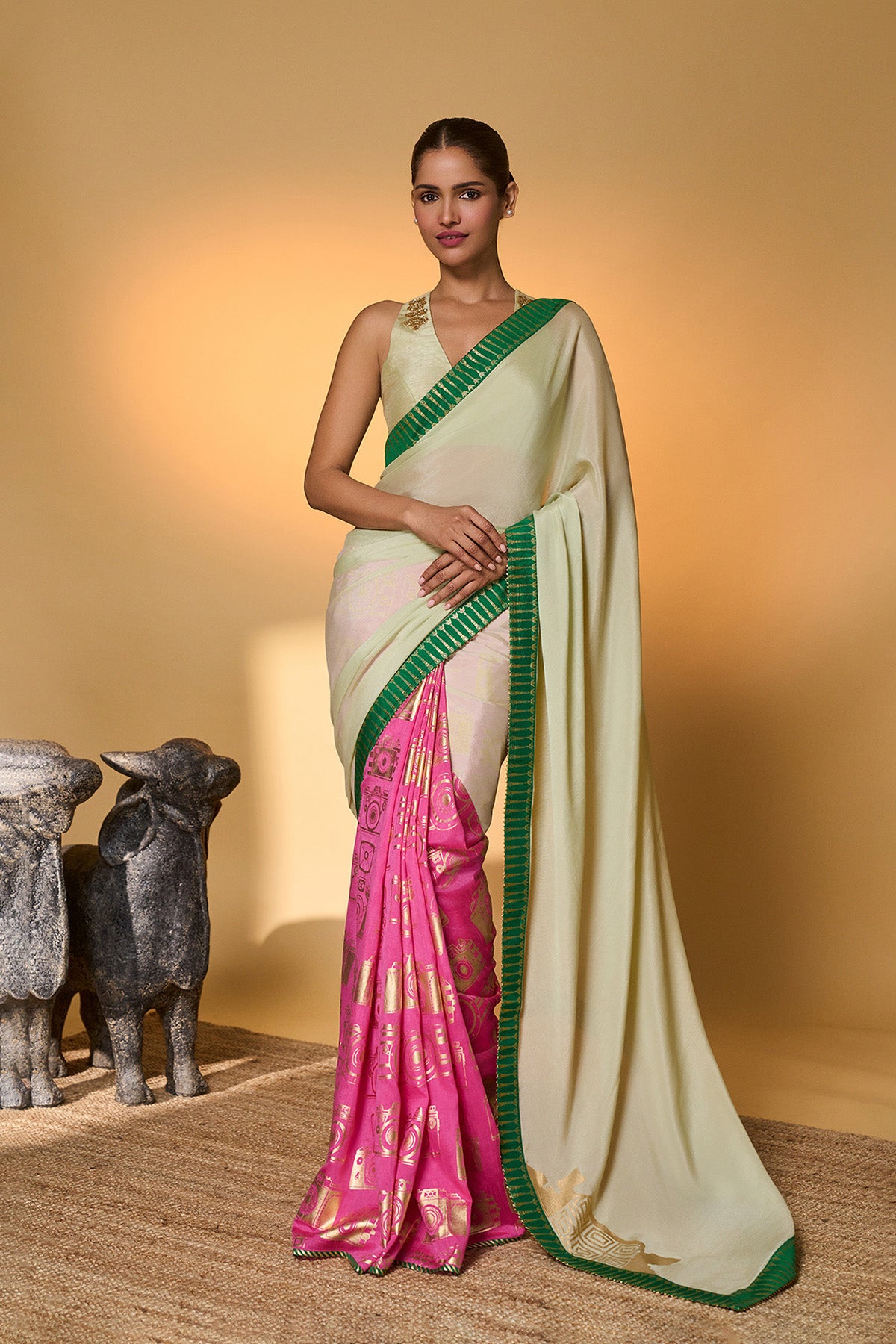 Mint Turtle Tale Saree