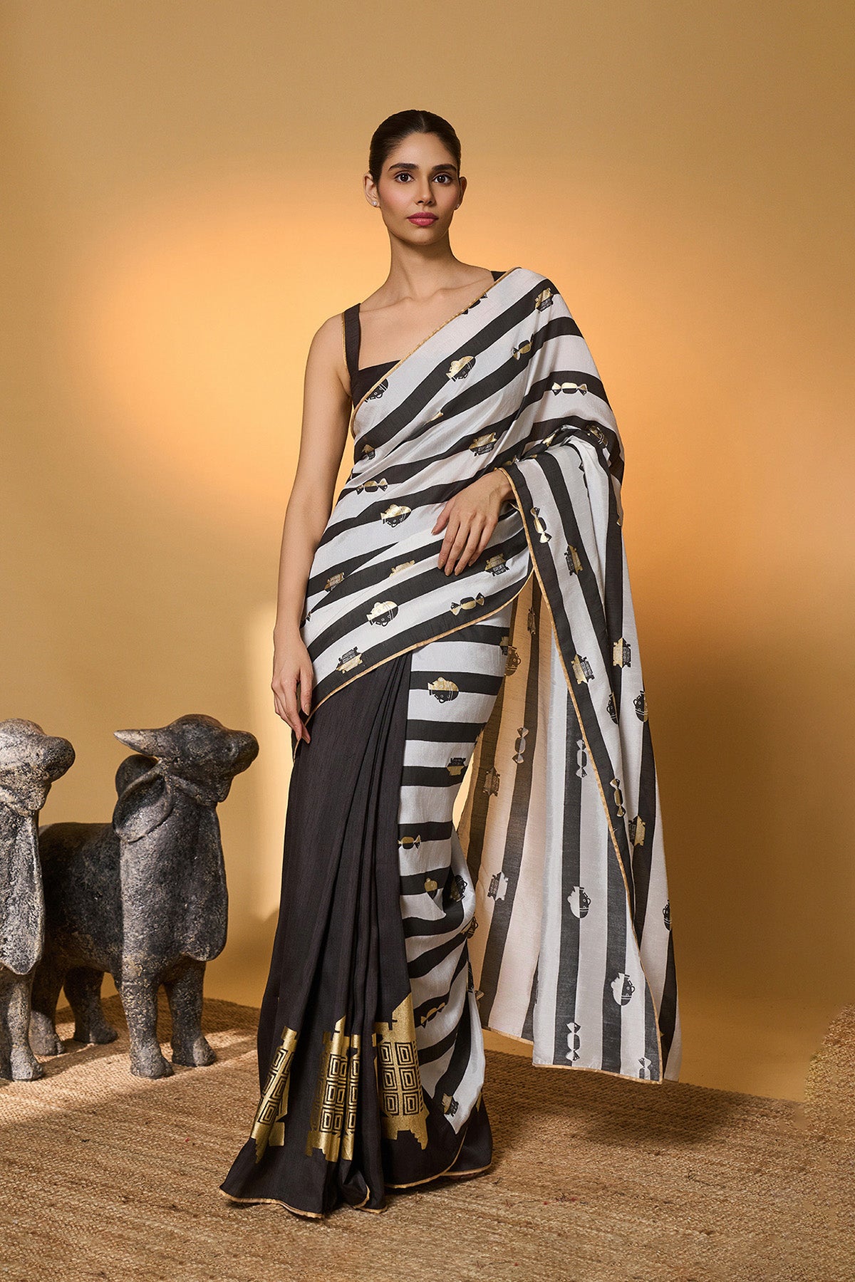 Black Stripes All Charms Saree