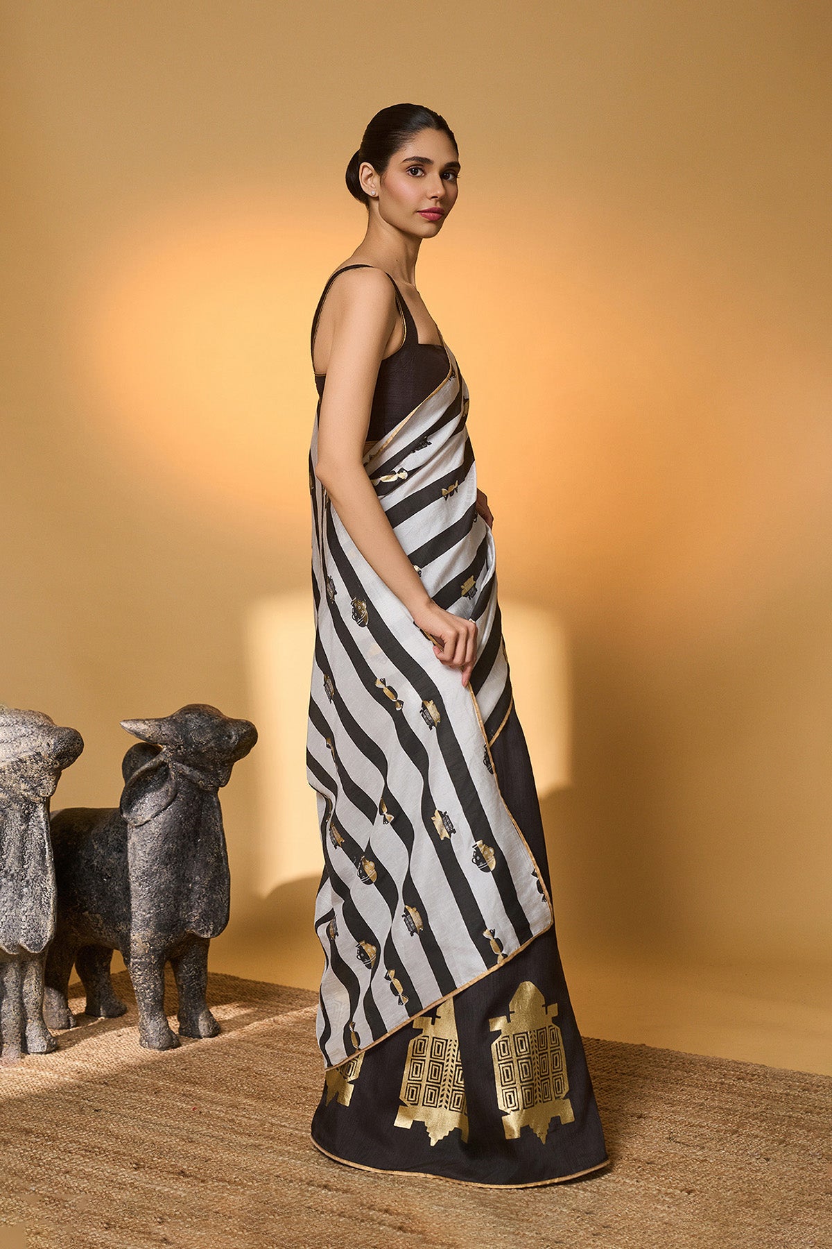 Black Stripes All Charms Saree