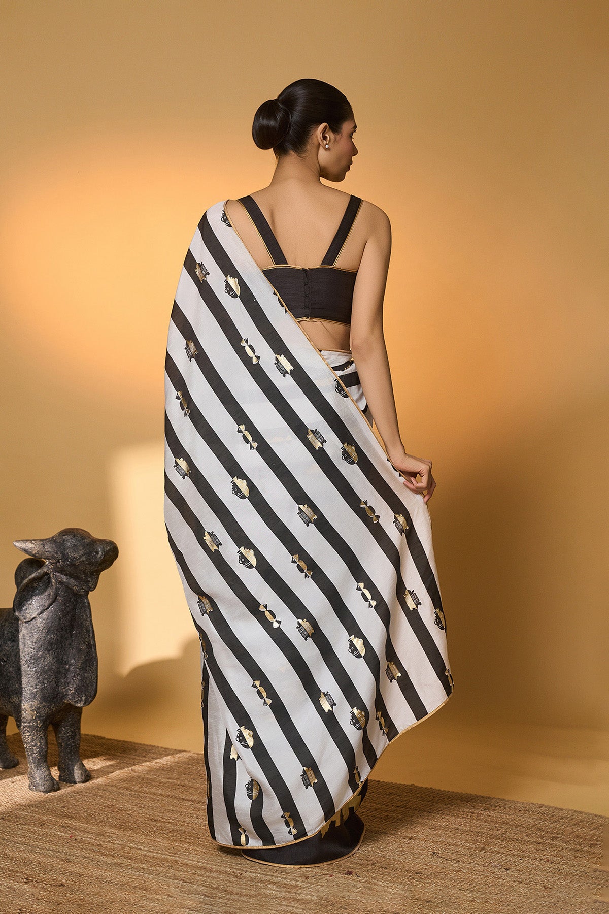 Black Stripes All Charms Saree