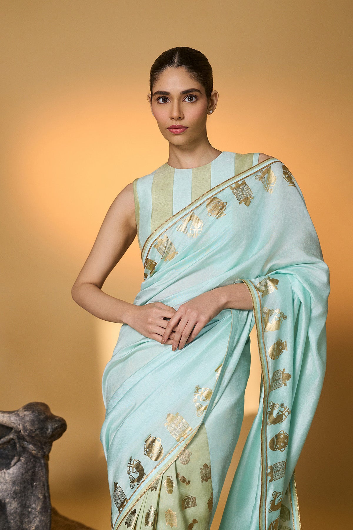 Mint And Blue All Charms Saree