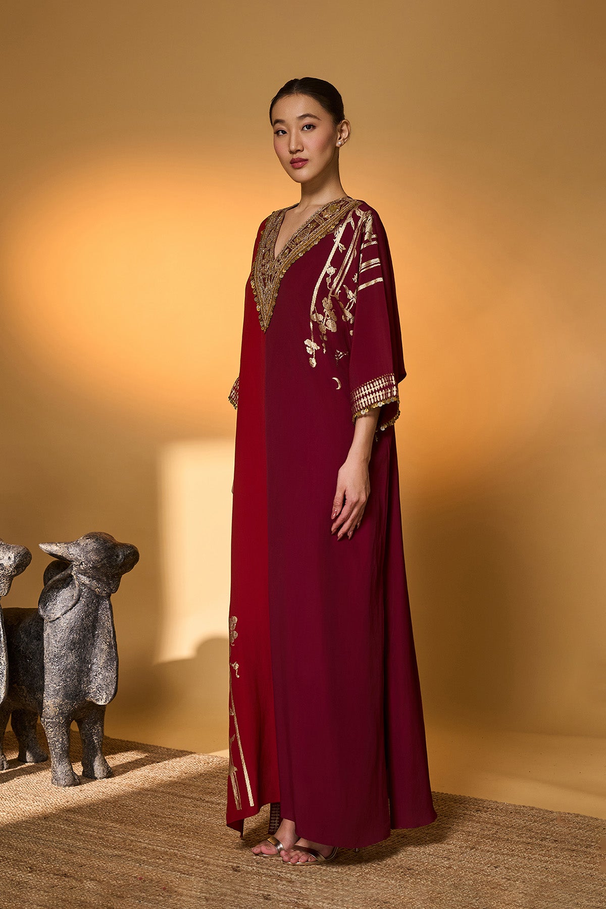 Red & Plum Moonlight Melody Kaftan
