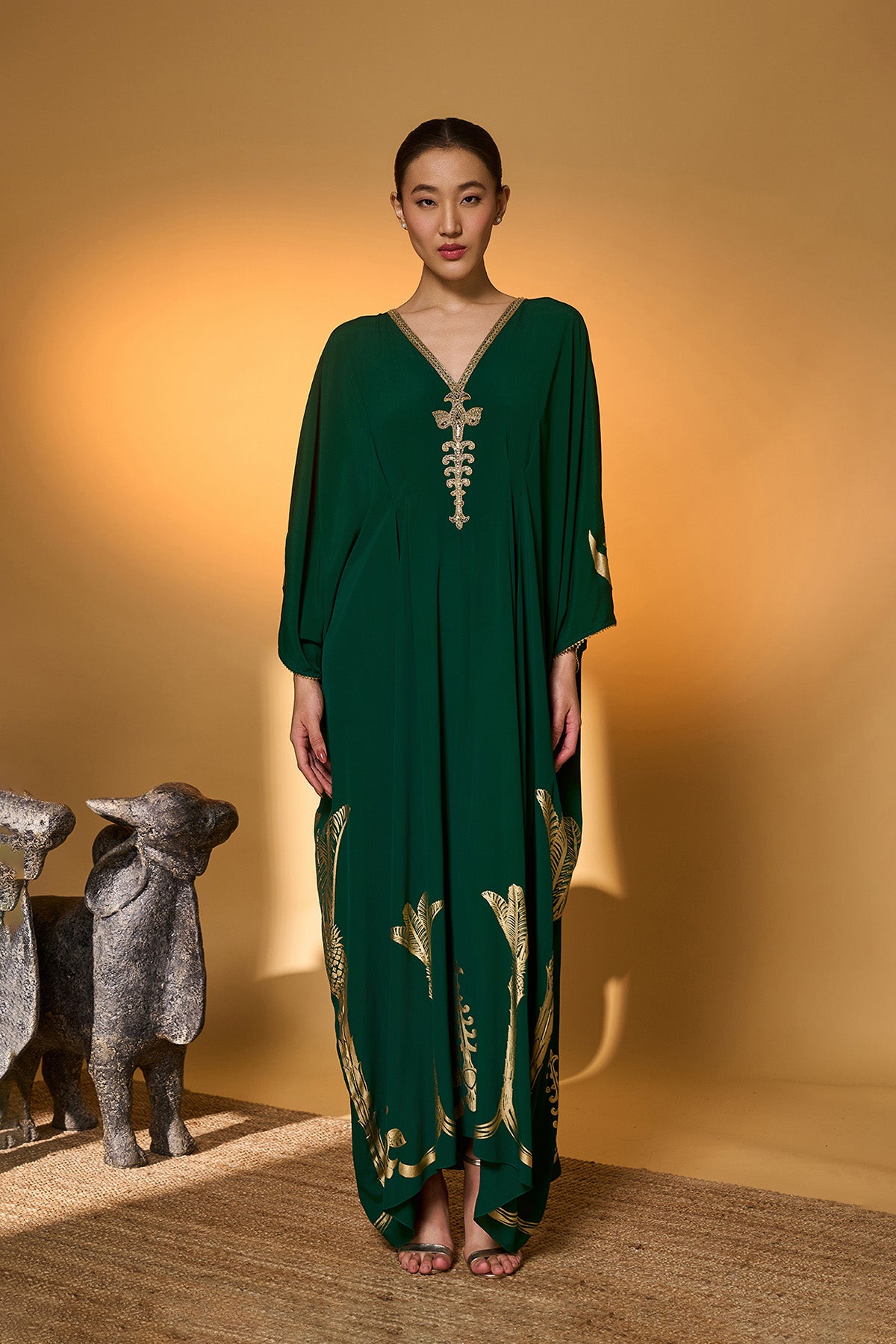 Green Palm Tress Kaftan