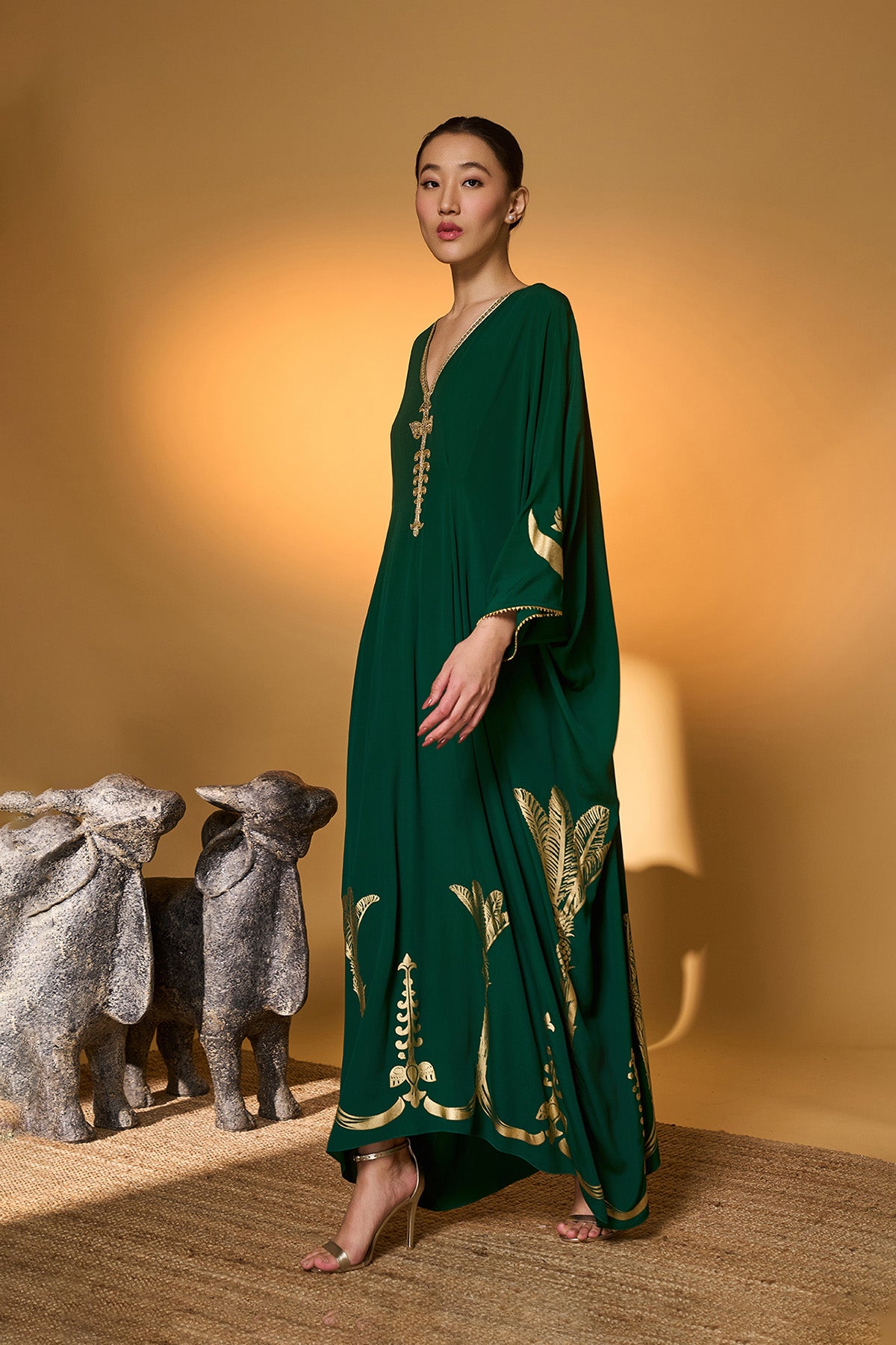 Green Palm Tress Kaftan
