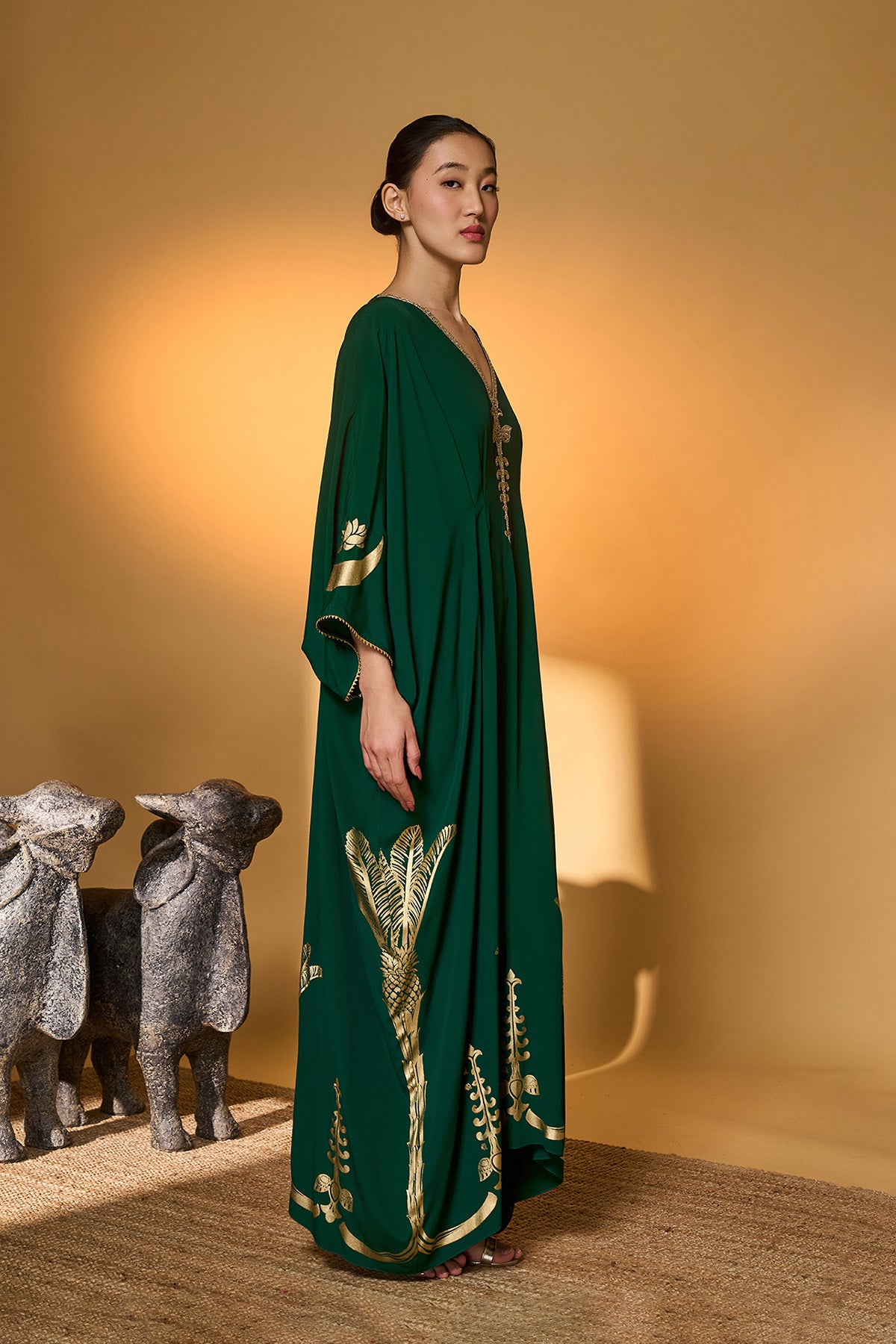 Green Palm Tress Kaftan
