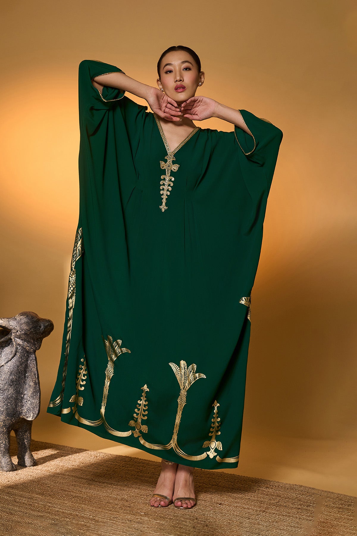 Green Palm Tress Kaftan