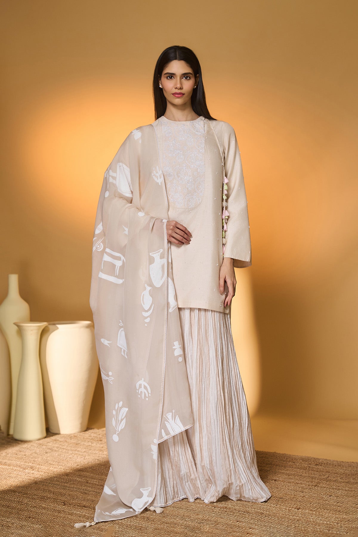 Rose Blushing Sharara Set