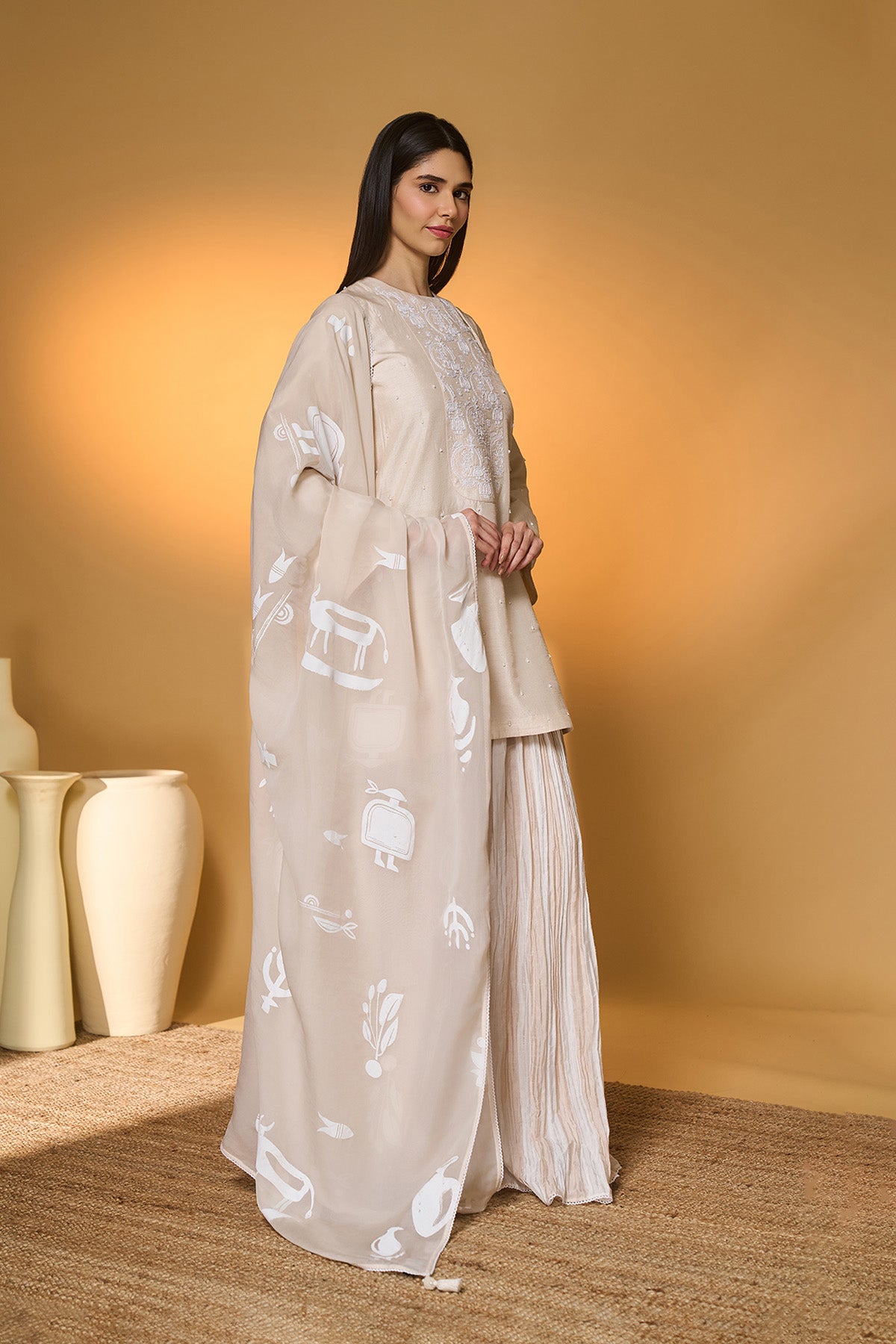 Rose Blushing Sharara Set