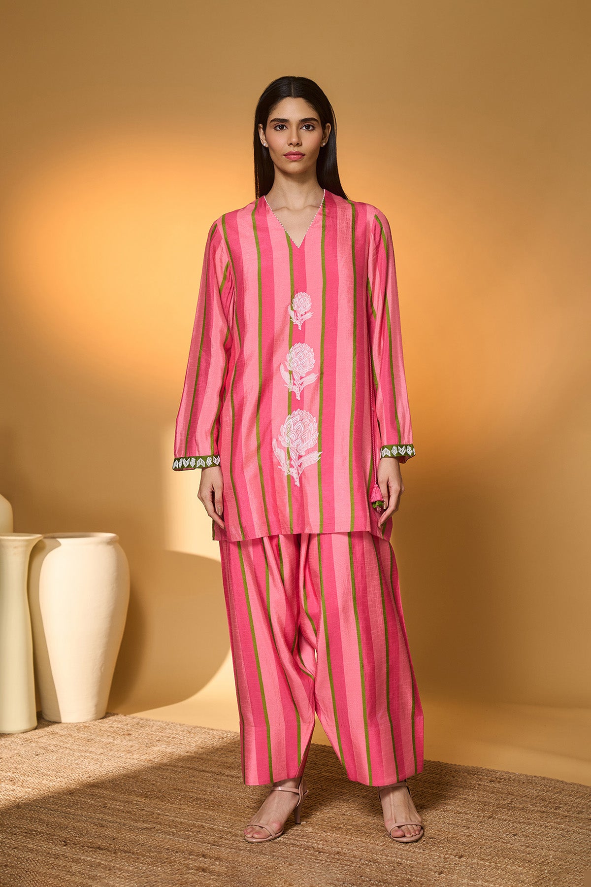 Sunset Sorbet Striped Kurta Set