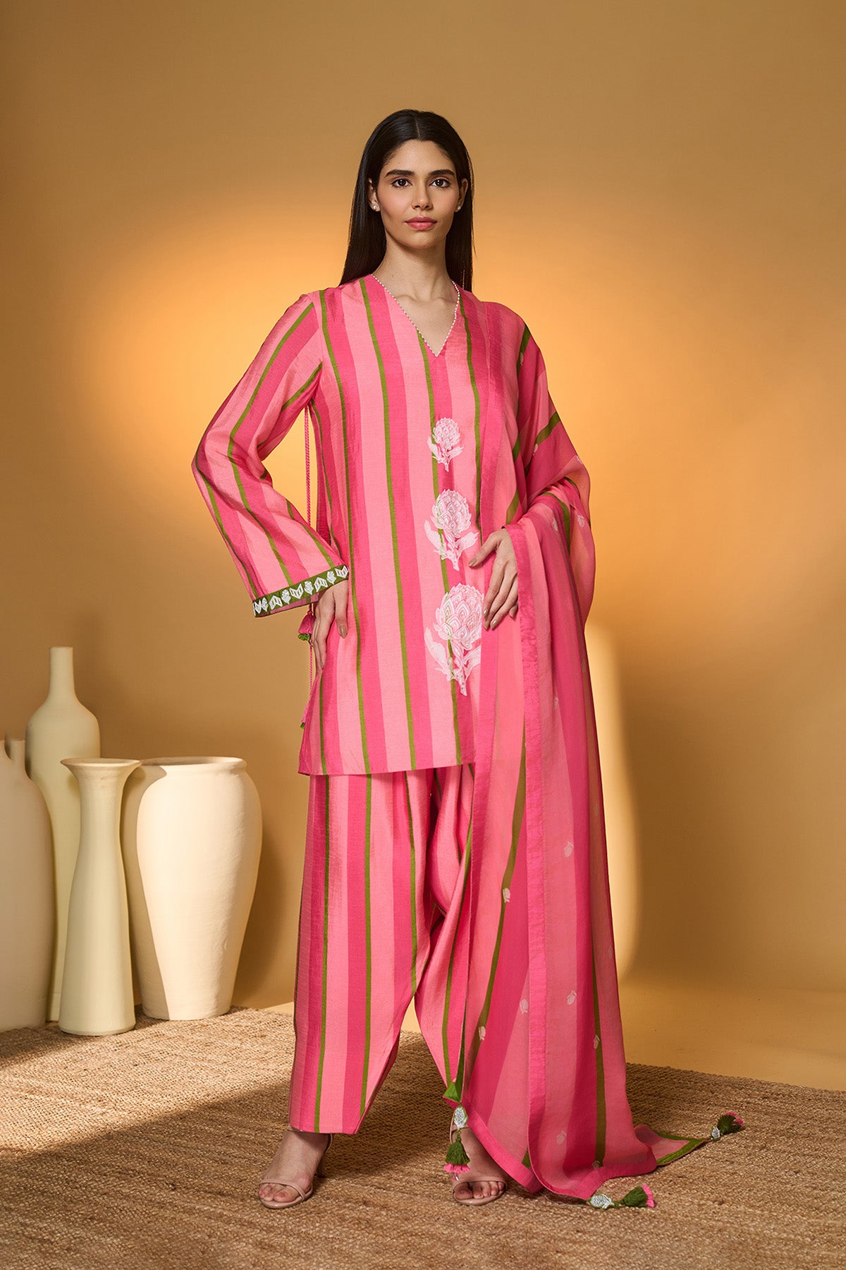 Sunset Sorbet Striped Kurta Set